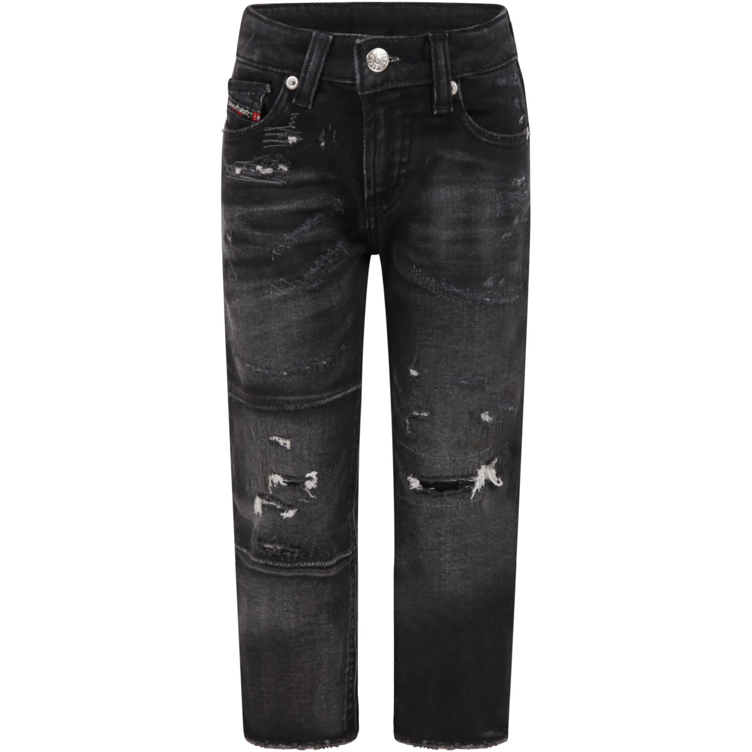 Diesel Grey Jeans For Girl With Logo