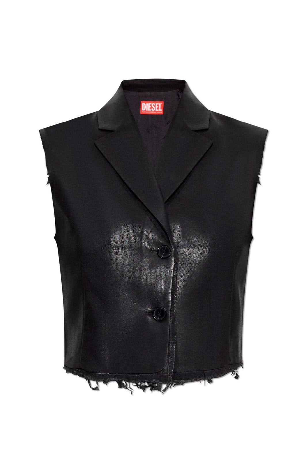 Shop Diesel G-baryt Raw Finish Vest In Black