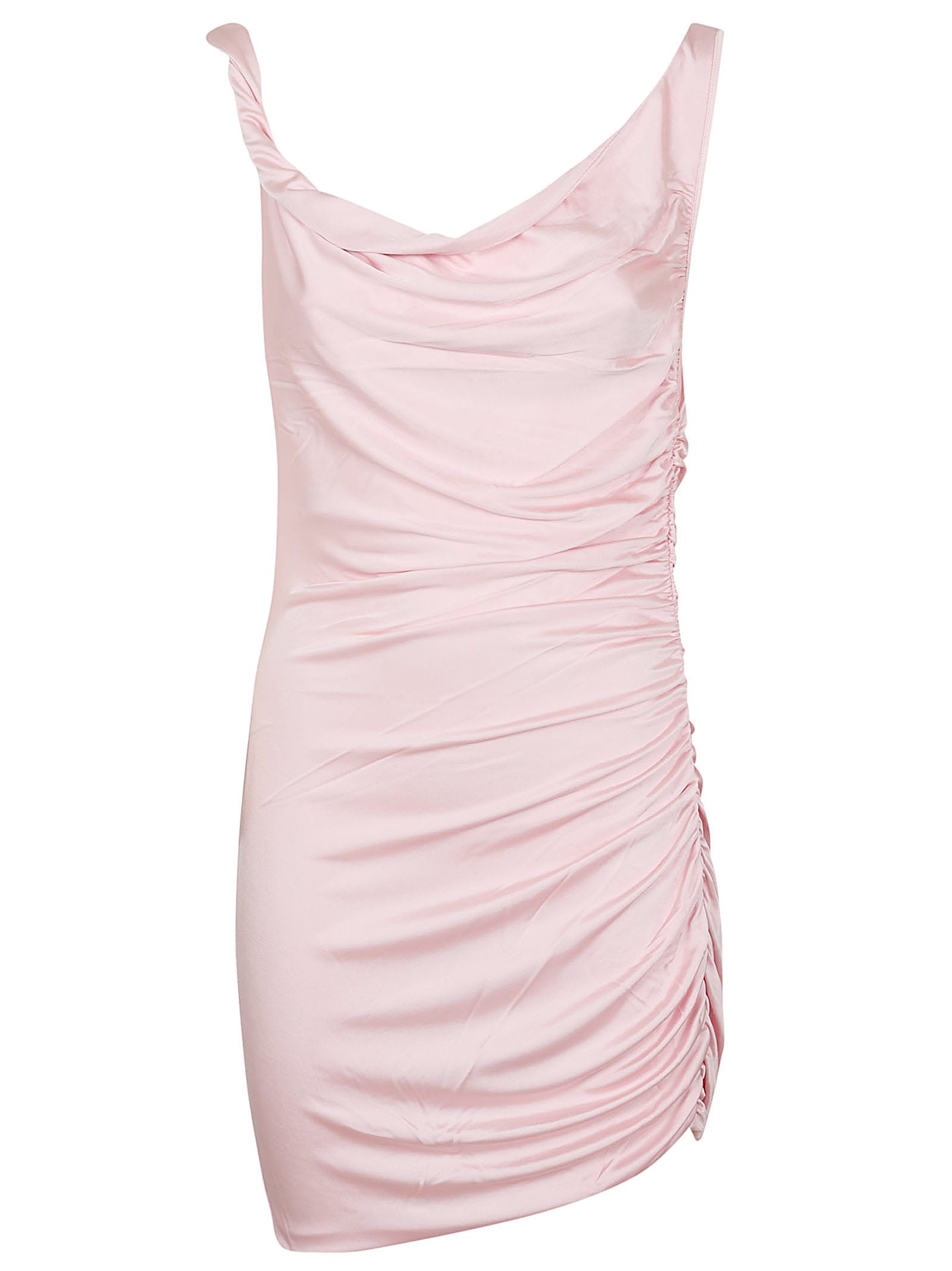 The Andamane Providence - Detailed Shoulder Mini Dress In Pink