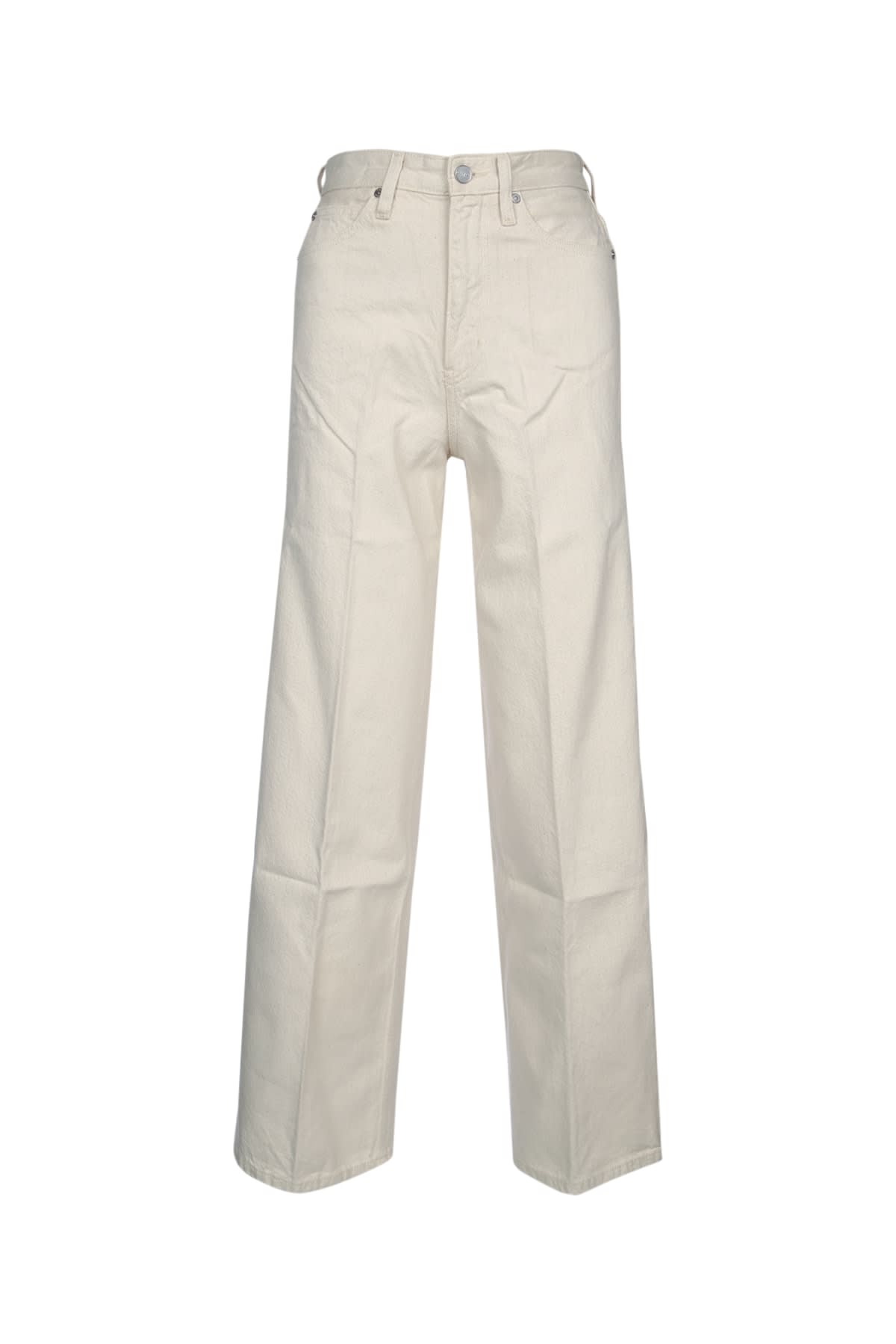 Shop Calvin Klein Hr Wide Ecru Linen