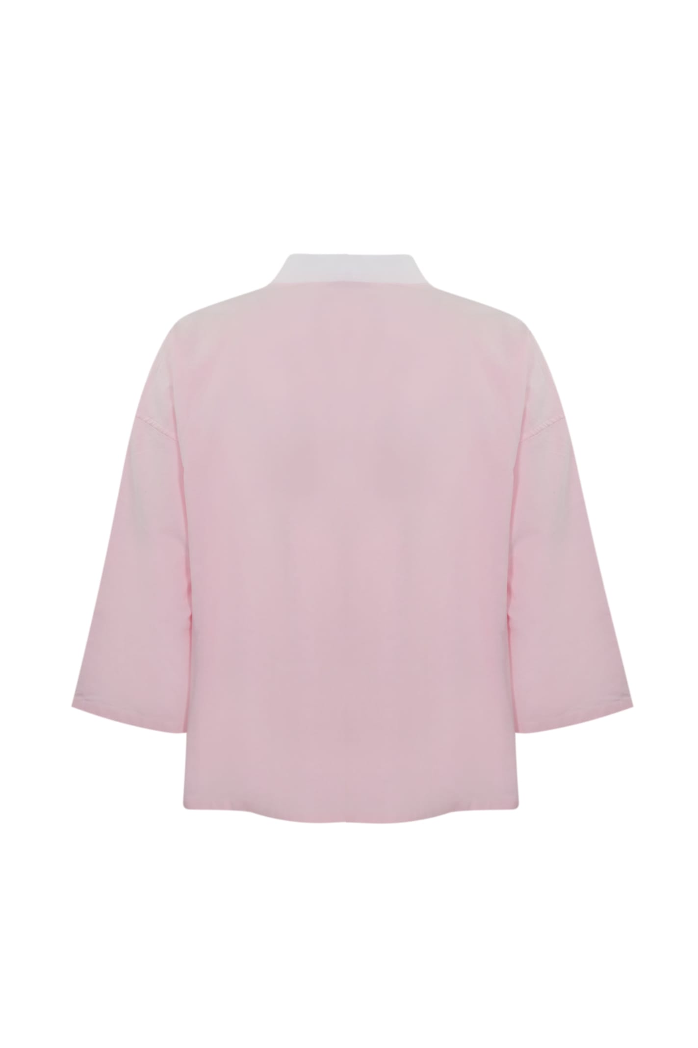 Shop Roy Rogers Mandarin Collar Shirt In Washed Pink