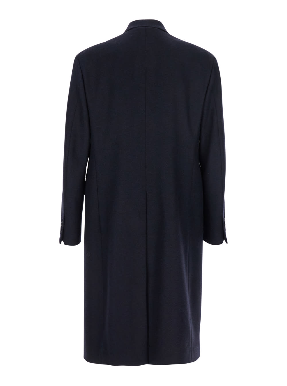 Lardini Double-breasted Herringbone Coat In Blue