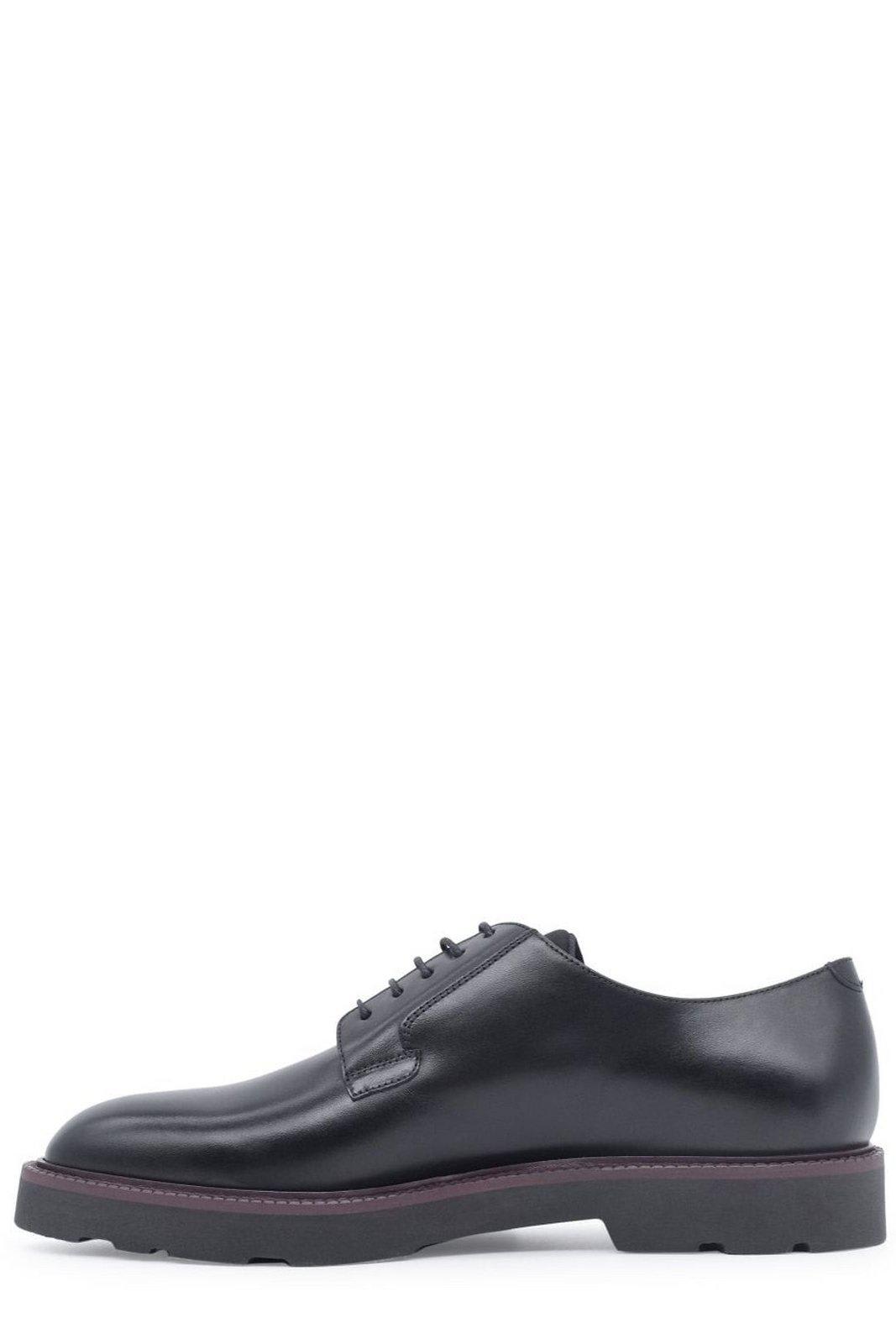 Shop Paul Smith Almond Toe Derby Shoes In Black