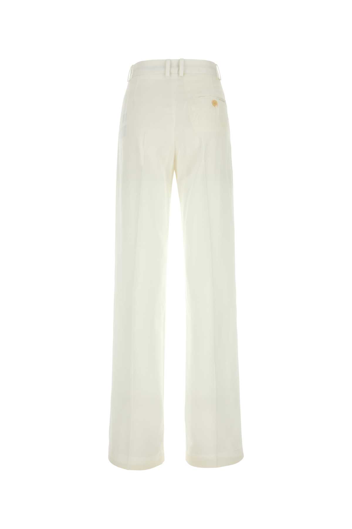 Shop Stella Mccartney White Viscose Wide-leg Pant In Cream