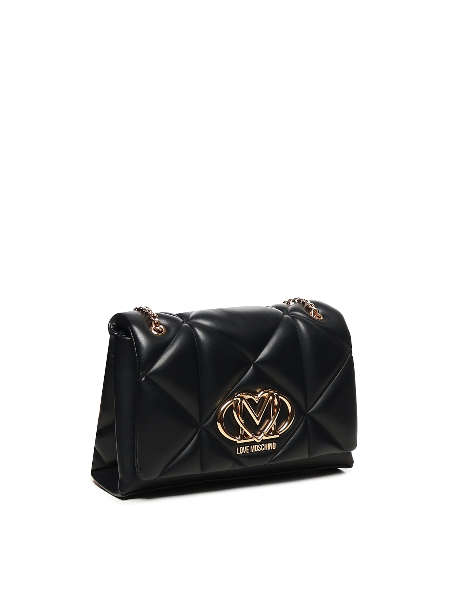Love Moschino Quilted Shoulder Bag Embossed In Black