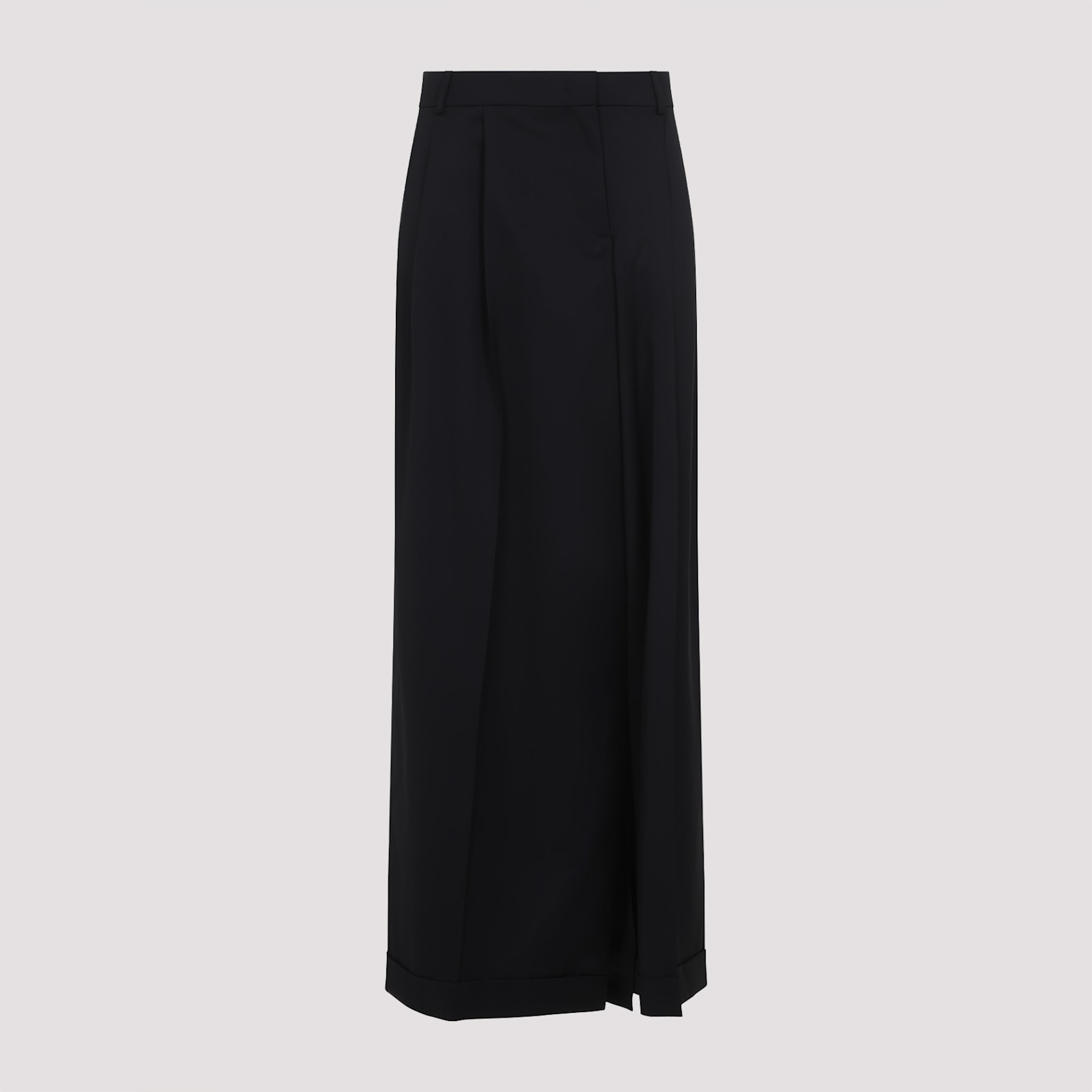 Moschino High-waisted Black Maxi Skirt With Pleated Design In Nero