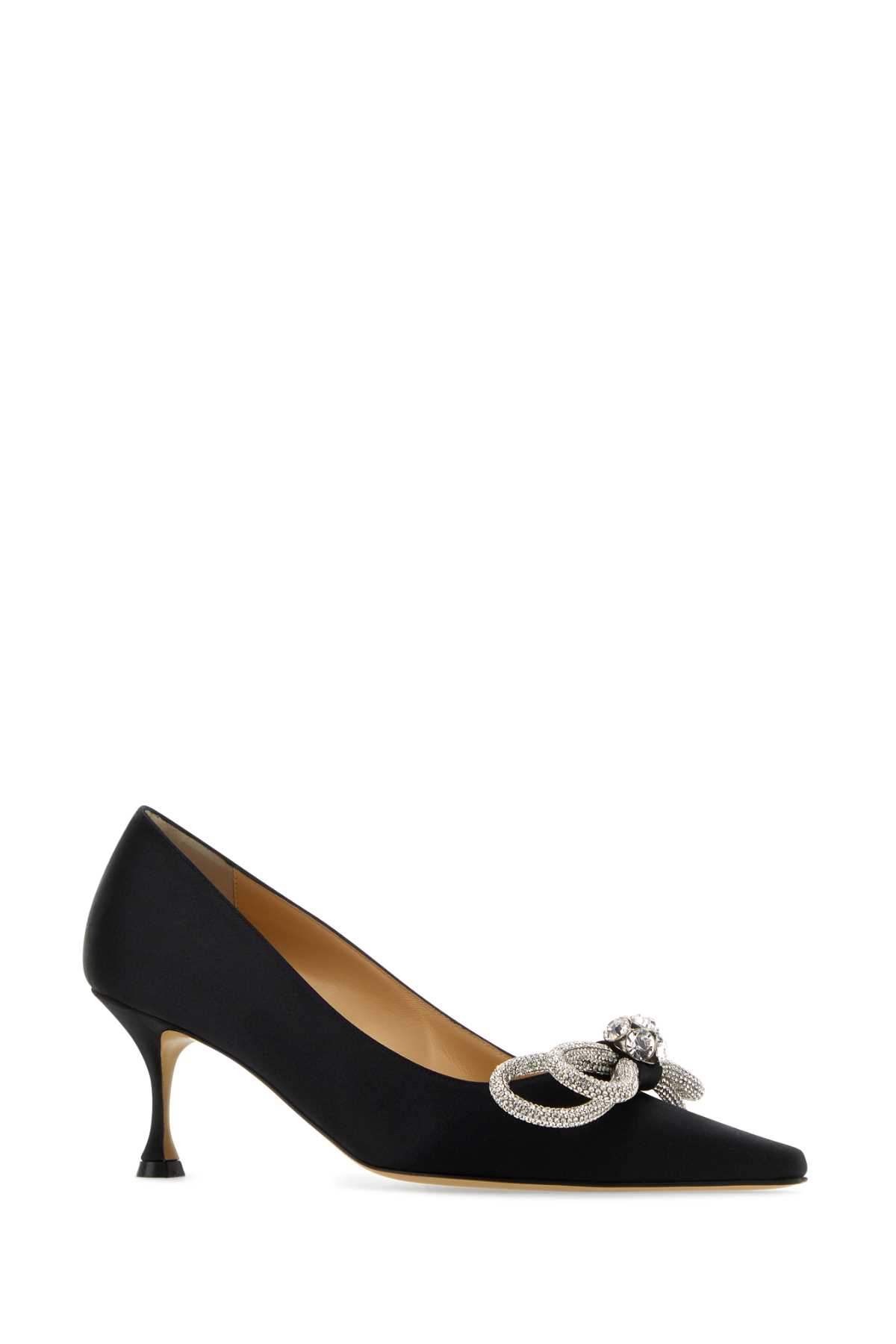 Mach &amp; Mach Black Satin Pumps In Black