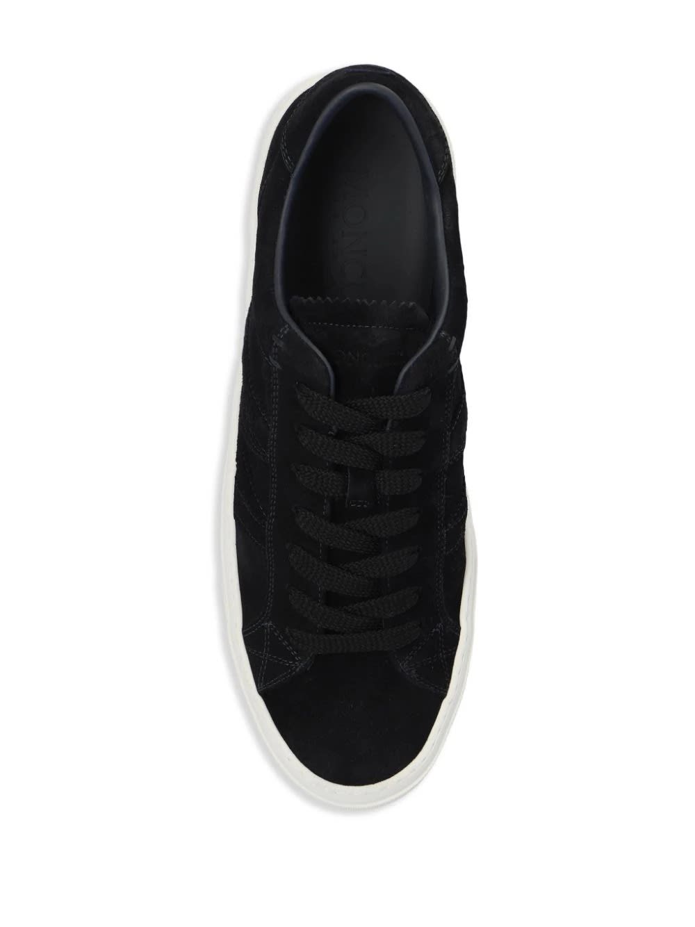 Shop Moncler Dark Blue Monaco 2 Sneakers