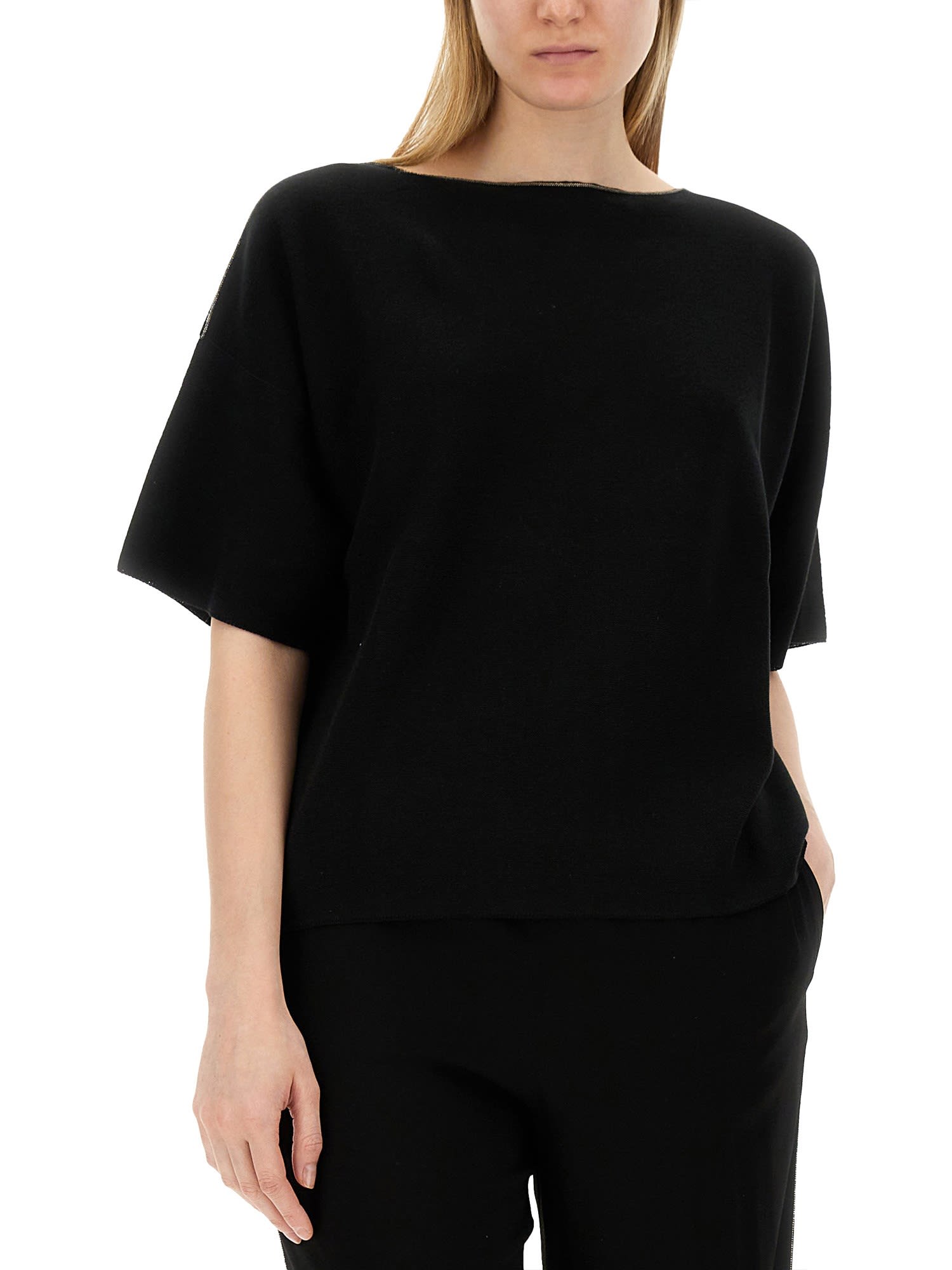 Shop Fabiana Filippi Black Sweater