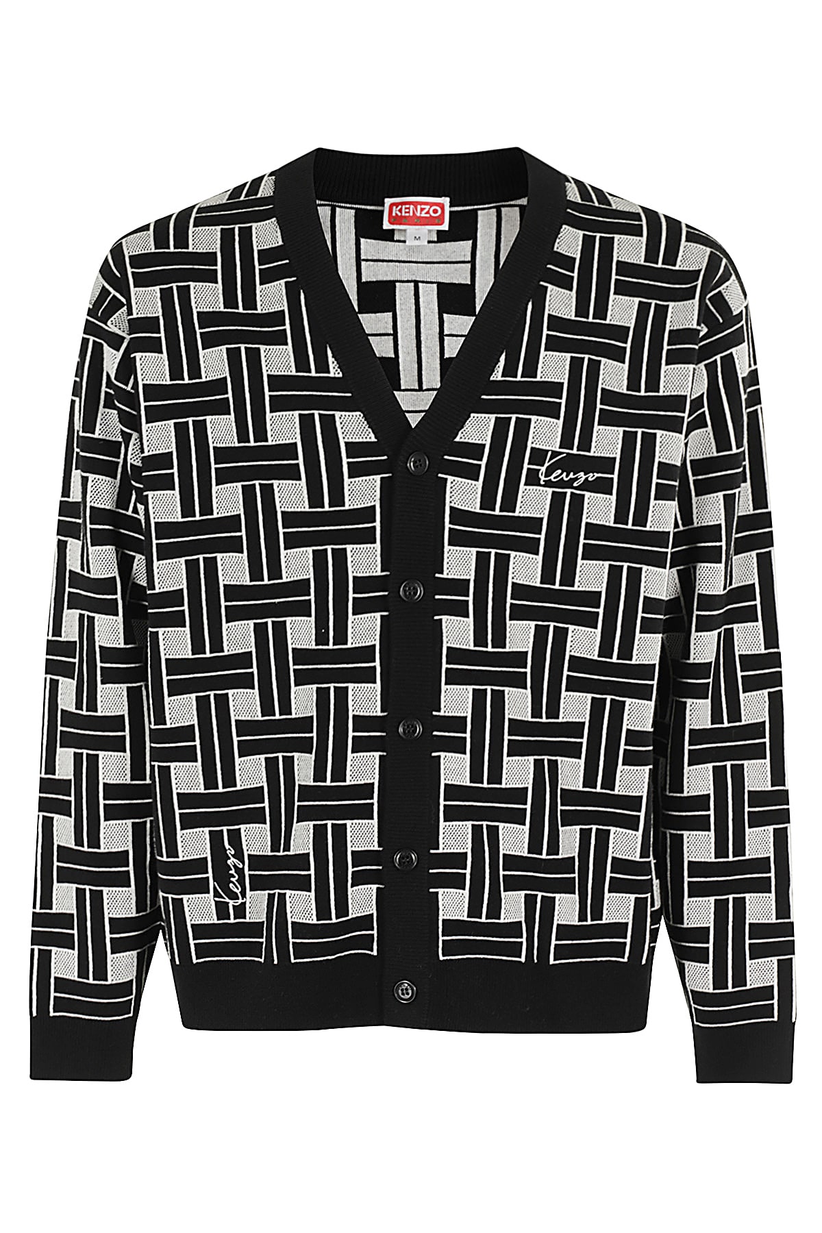 Shop Kenzo Weave Cardigan In J Black