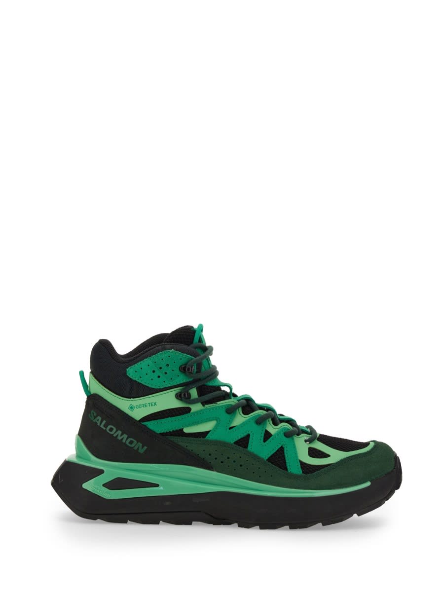 Shop Salomon Odyssey Elmt Mid Gore-tex In Green