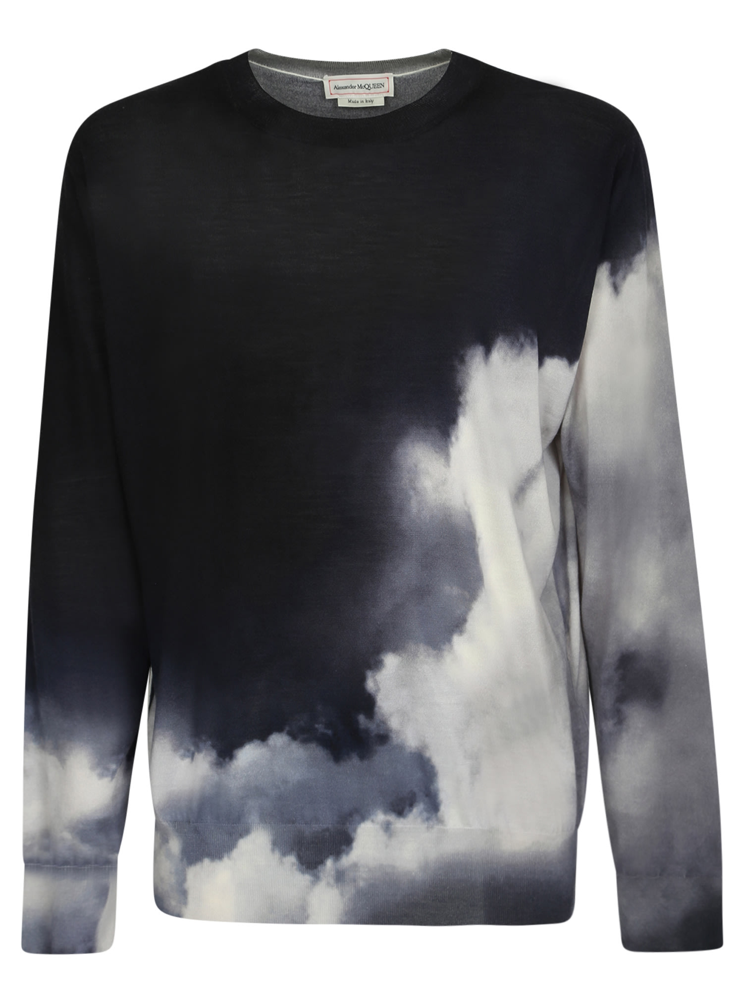 Alexander McQueen Soft, Thin And Delicate Pull Over With White Clouds Print