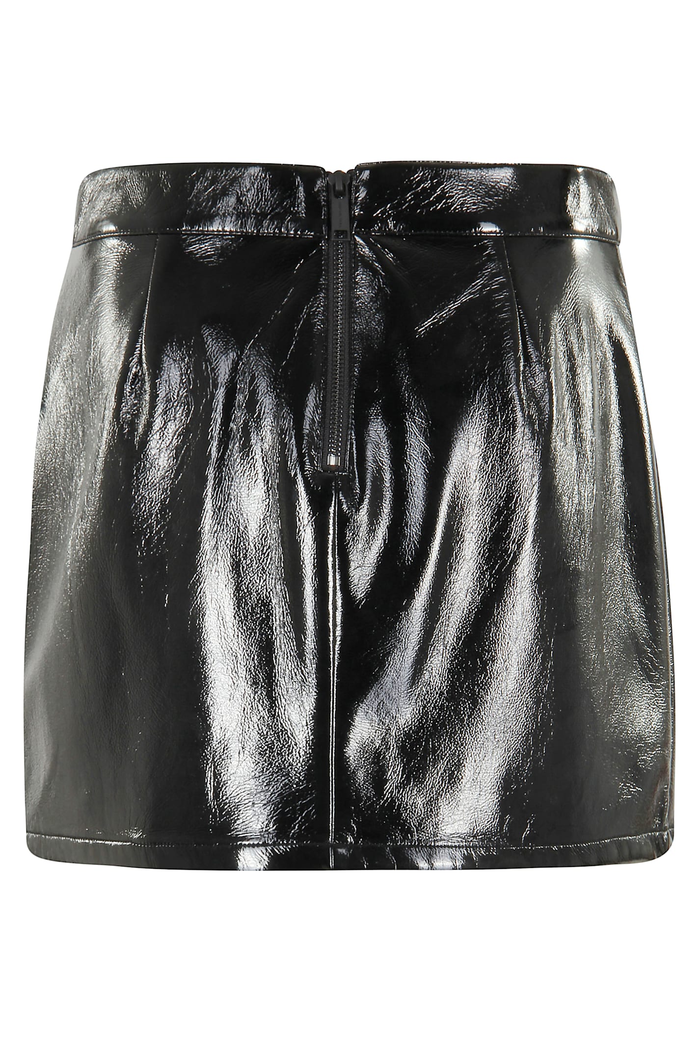 Michael Michael Kors Fx Patent Micro Miniskirt In Black