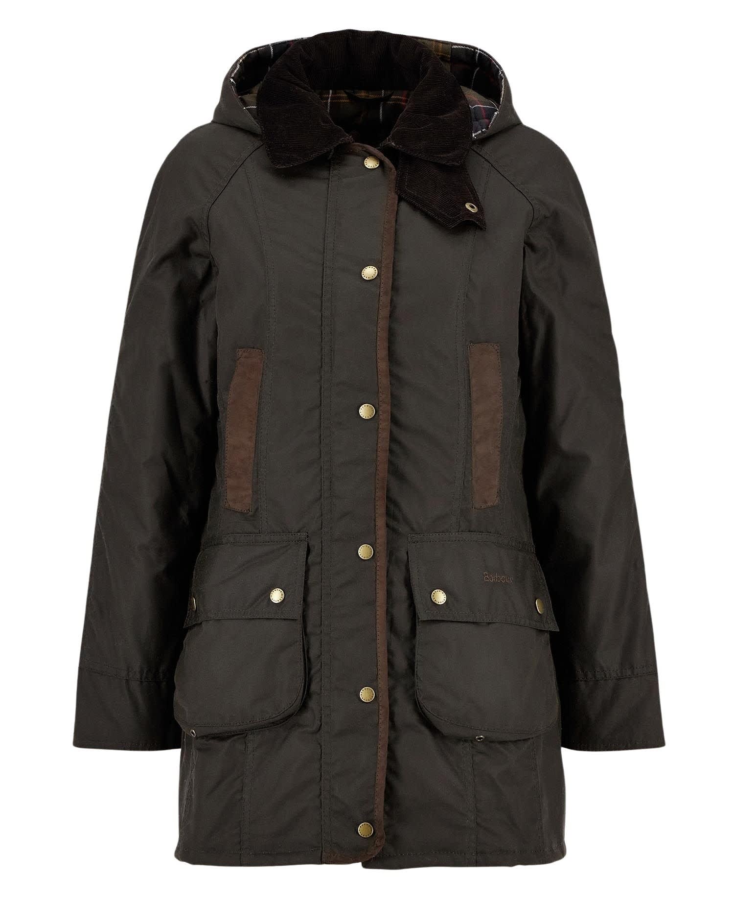 Barbour Bower Wax Jacket In Olive