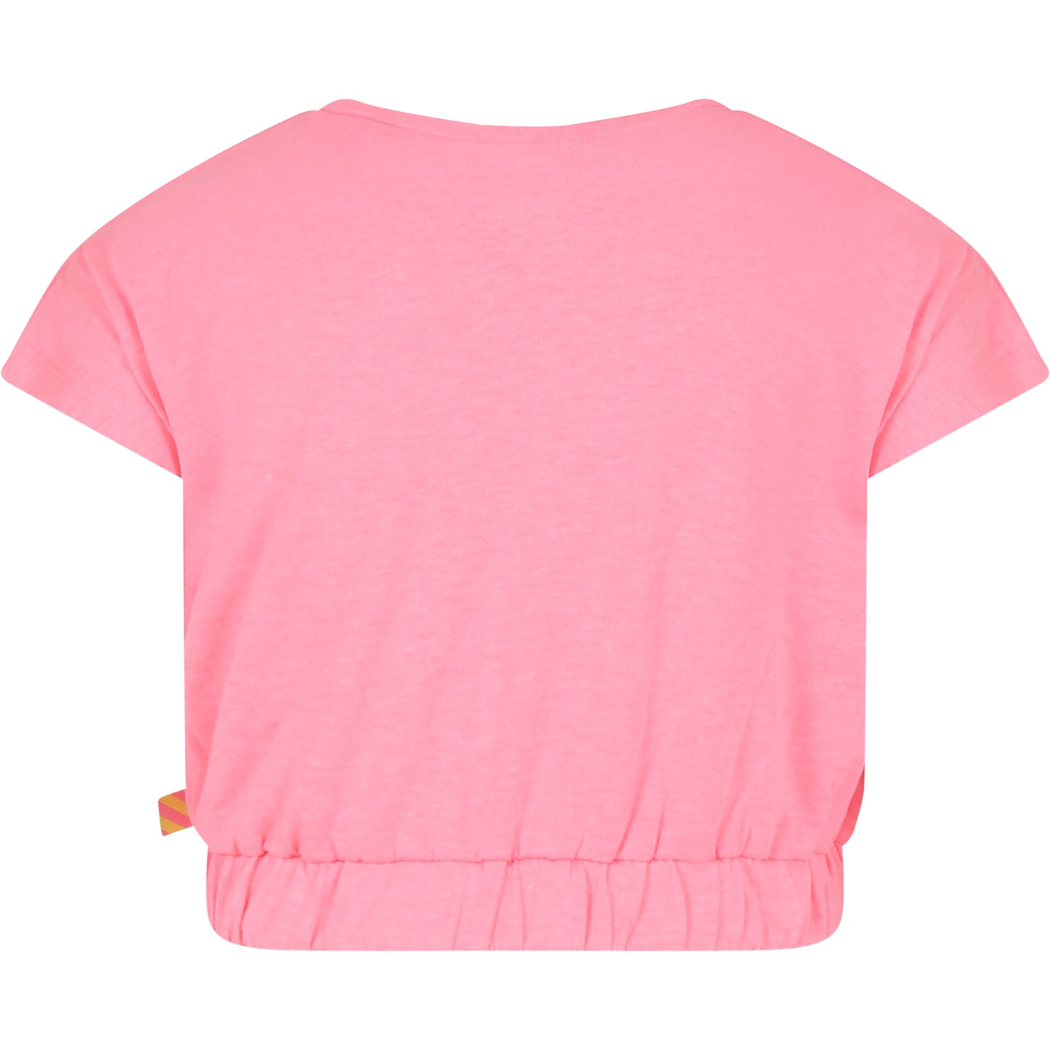 Shop Billieblush Fuchsia Crop T-shirt For Girl With Heart And Logo