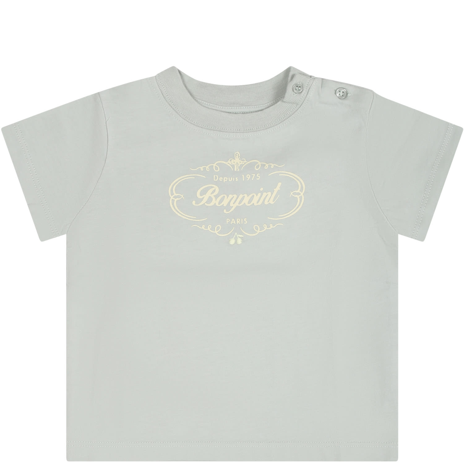 Shop Bonpoint Green T-shirt For Baby Kids With Logo