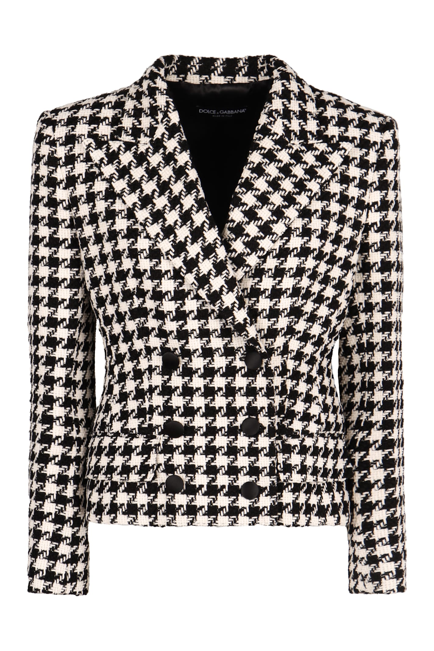 Shop Dolce & Gabbana Houndstooth Pattern Blazer In Multicolor