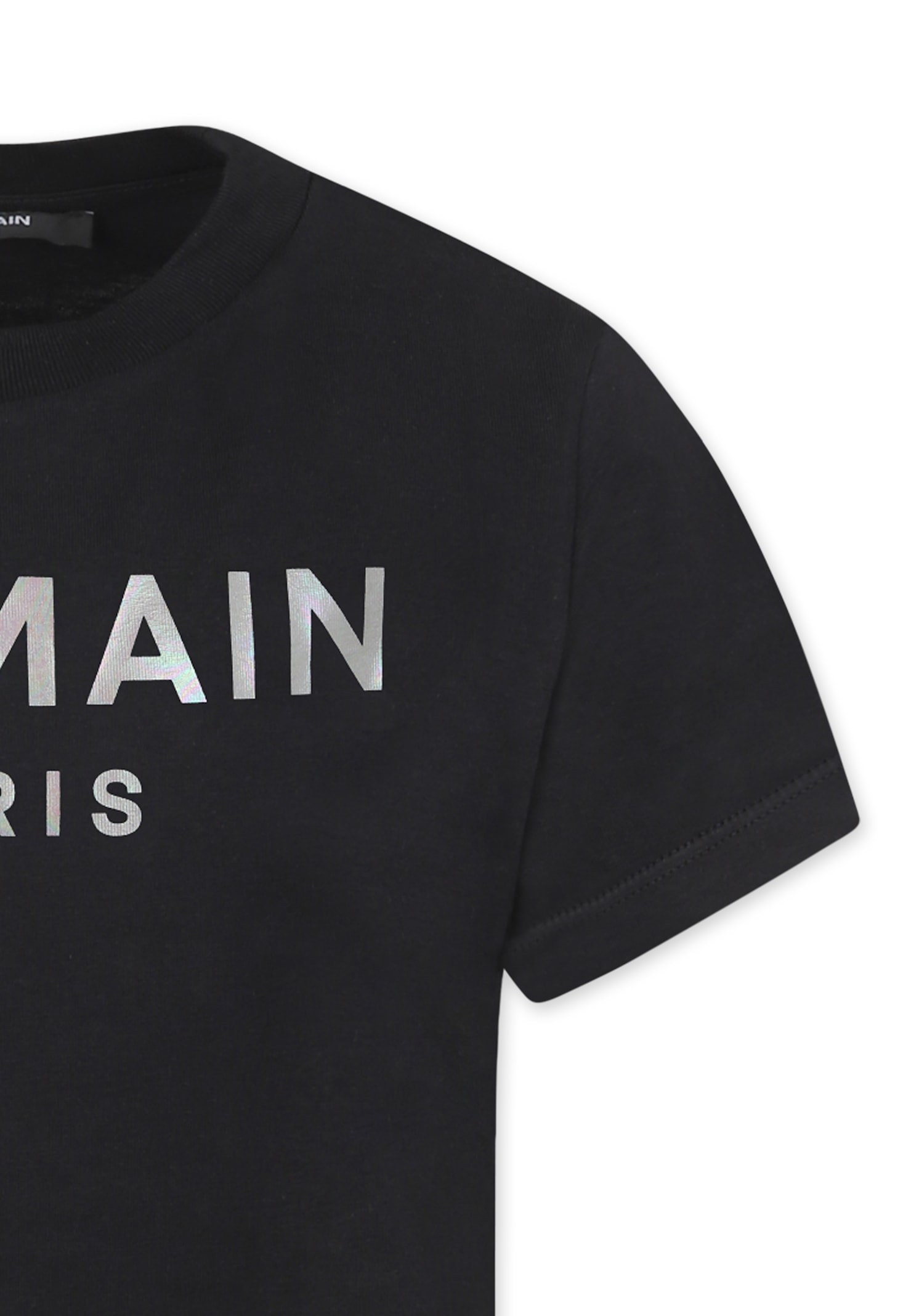 Balmain Black T-shirt For Girl With Logo In Black
