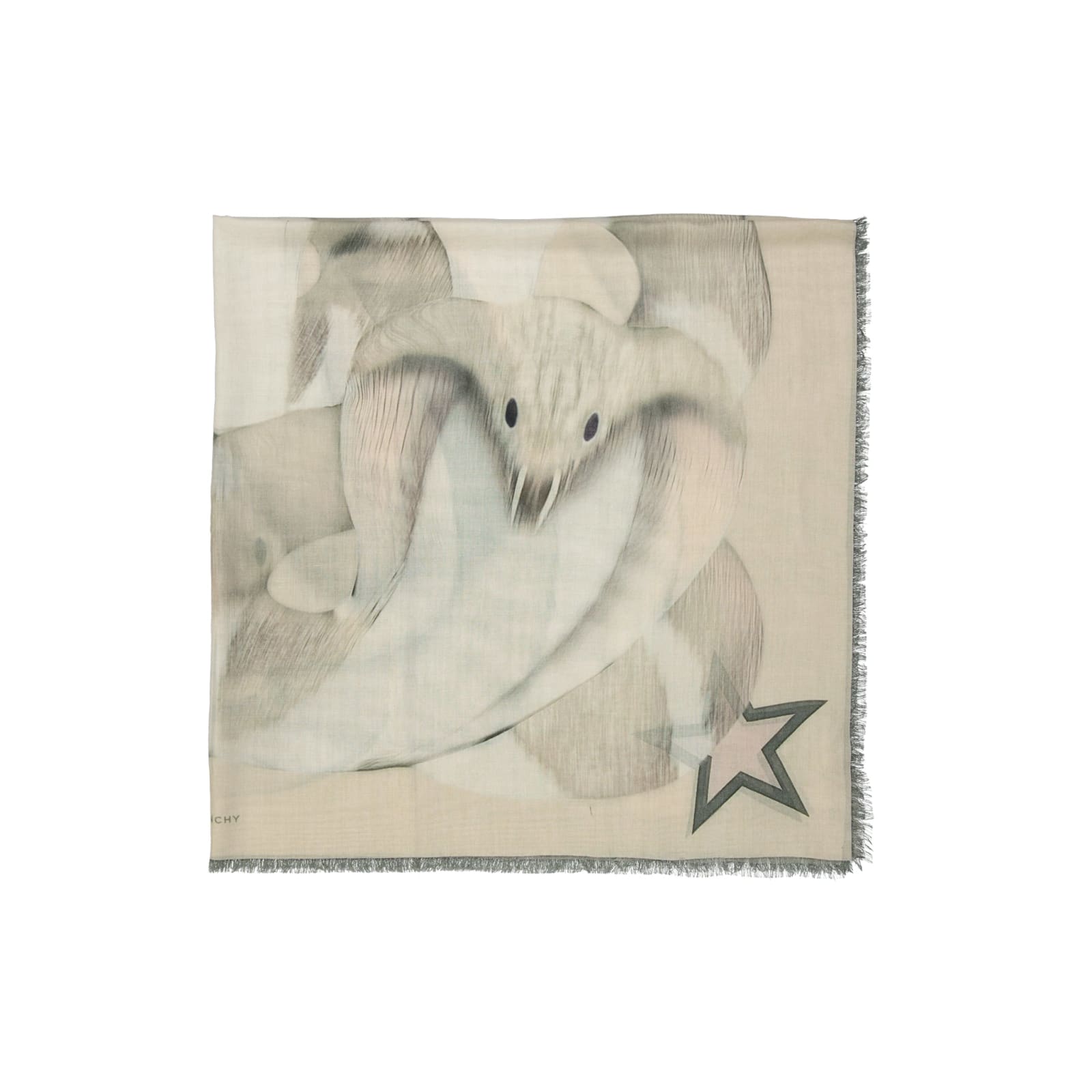 Shop Givenchy Square Cashmere Foulard In Beige
