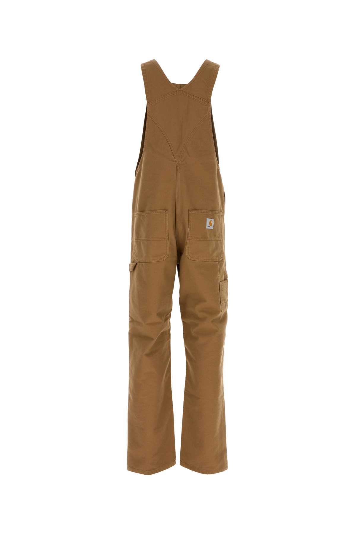 Shop Carhartt Camel Denim Bib Overall In Hamiltonbrown