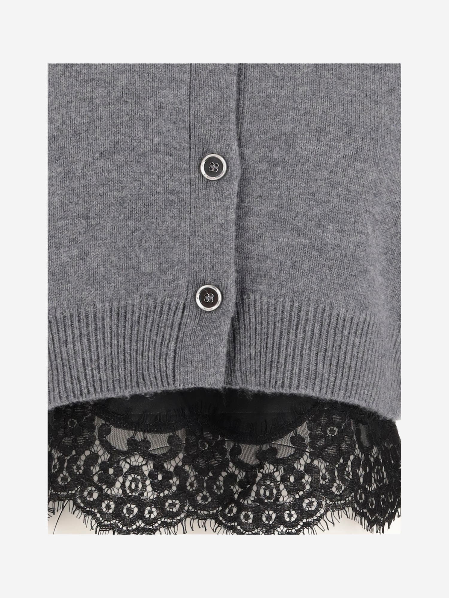 Shop Pinko Wool Blend Cardigan In Grey