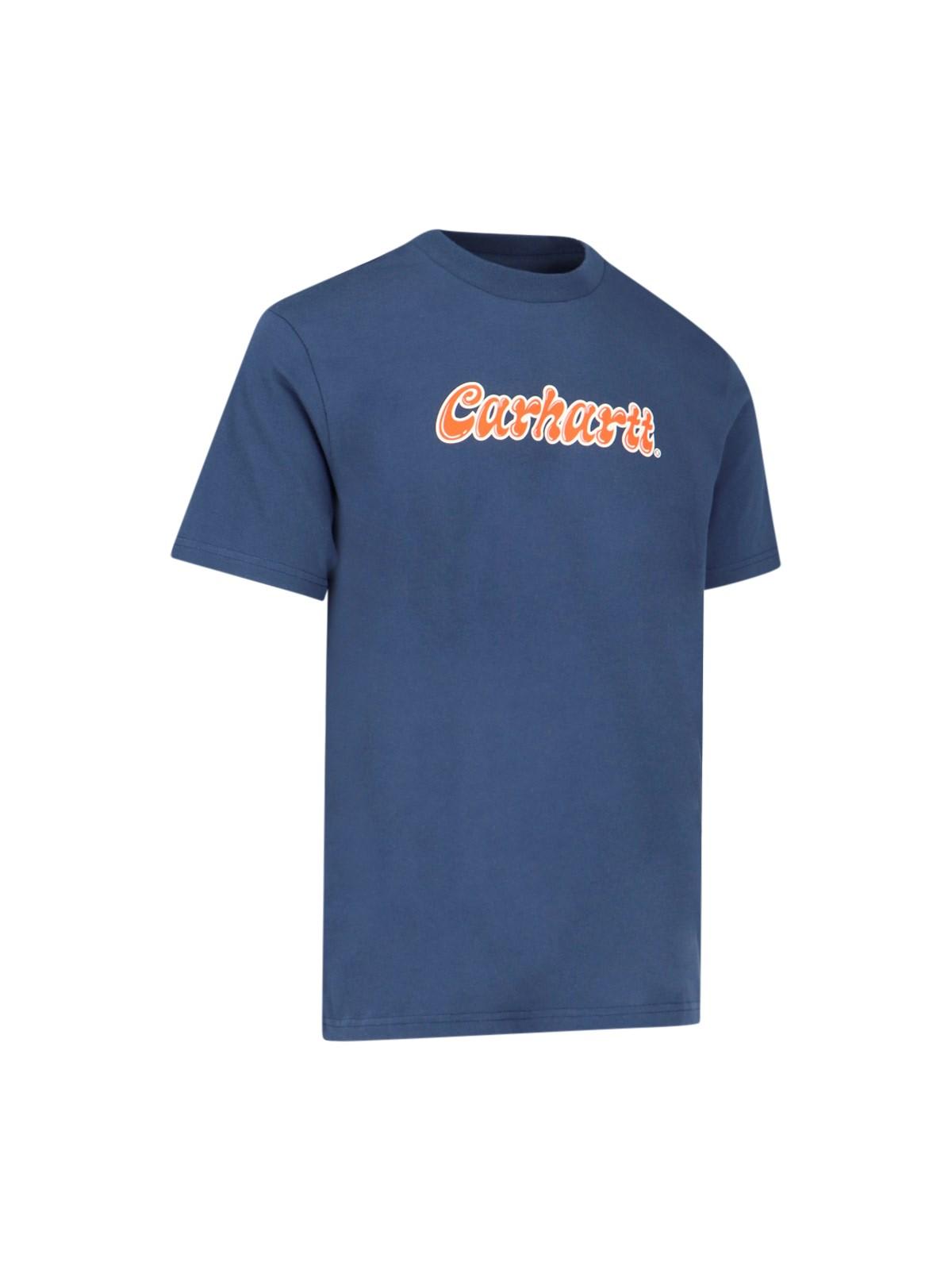 Carhartt S/s Liquid Script T-shirt In Blu