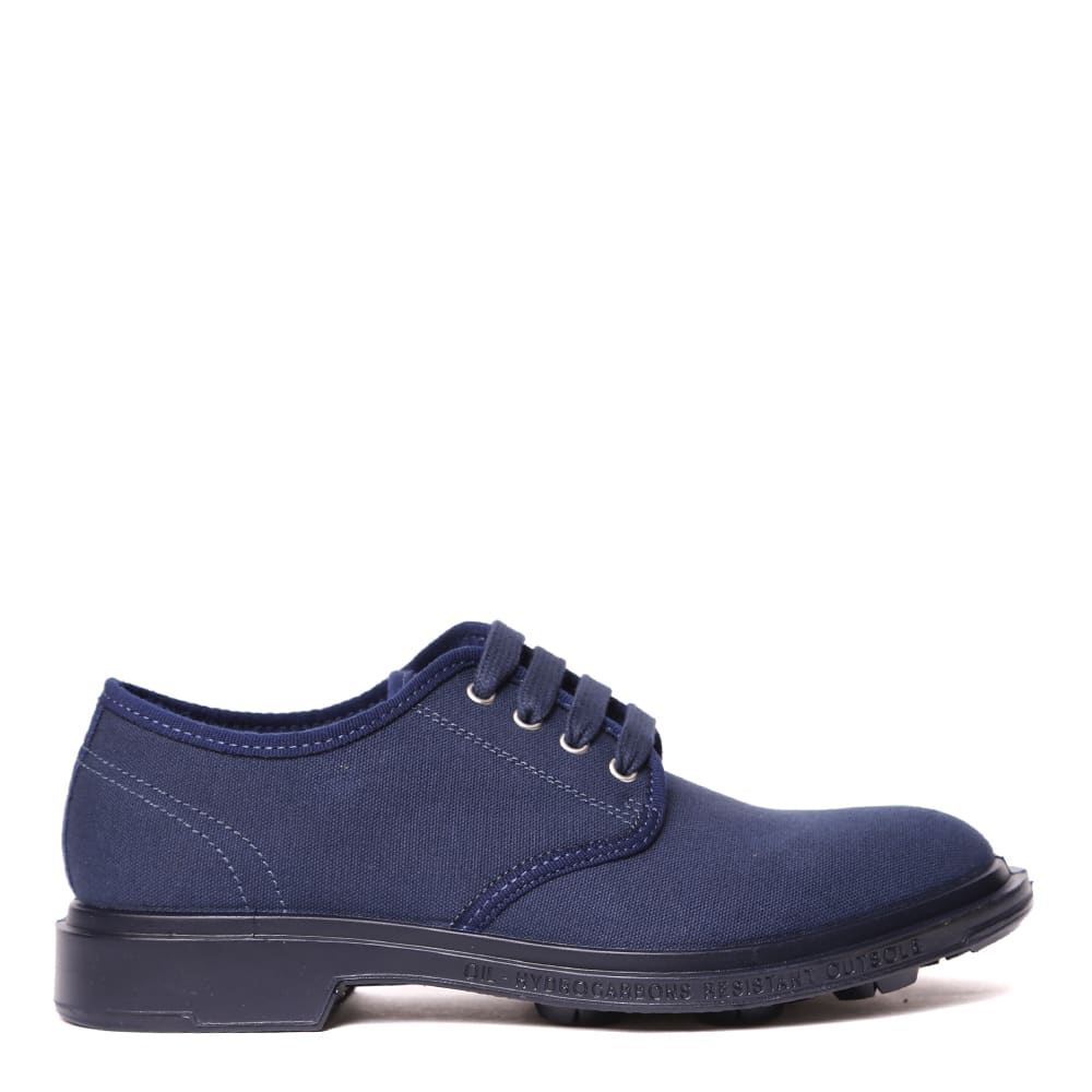 Pezzol Navy Canvas Derby Shoes In Blue