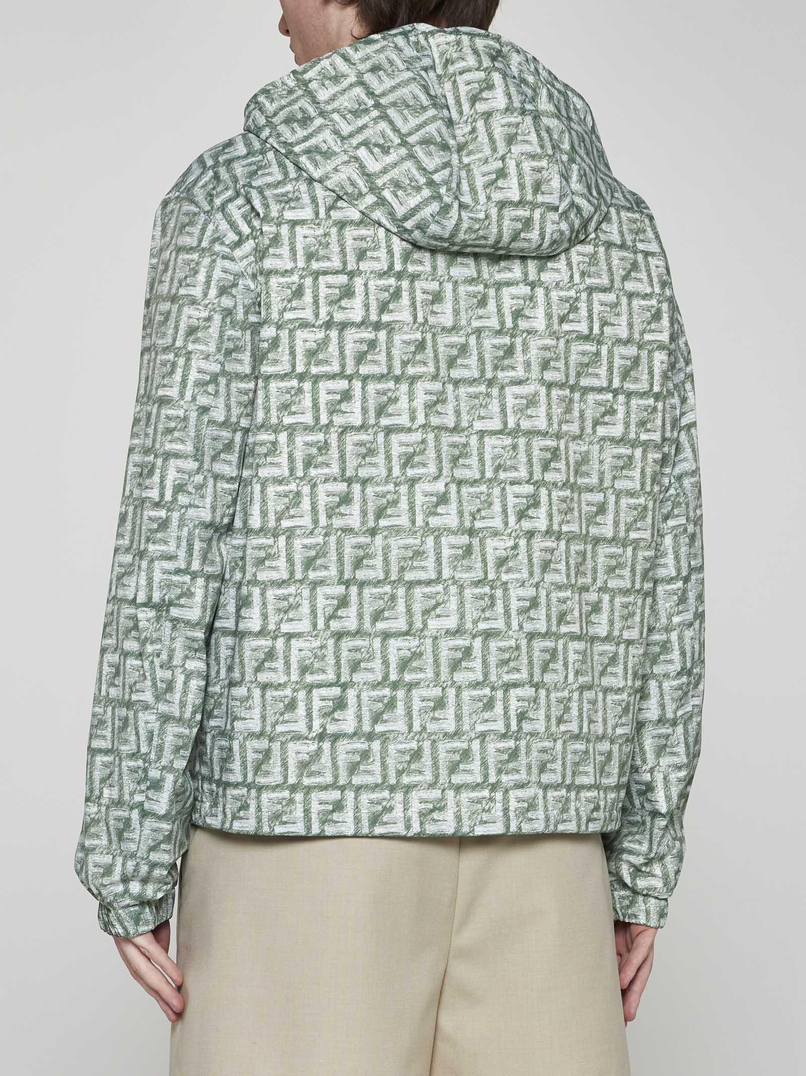 Shop Fendi Ff Print Nylon Reversible Jacket In Green