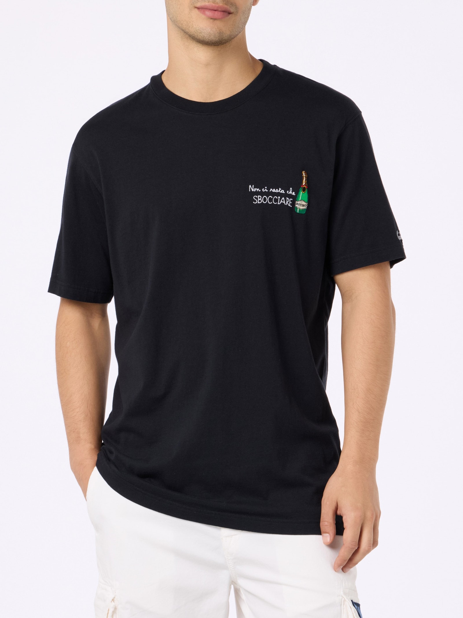 Mc2 Saint Barth T-shirt Classic Non Ci Resta Che Sbocciare In Black