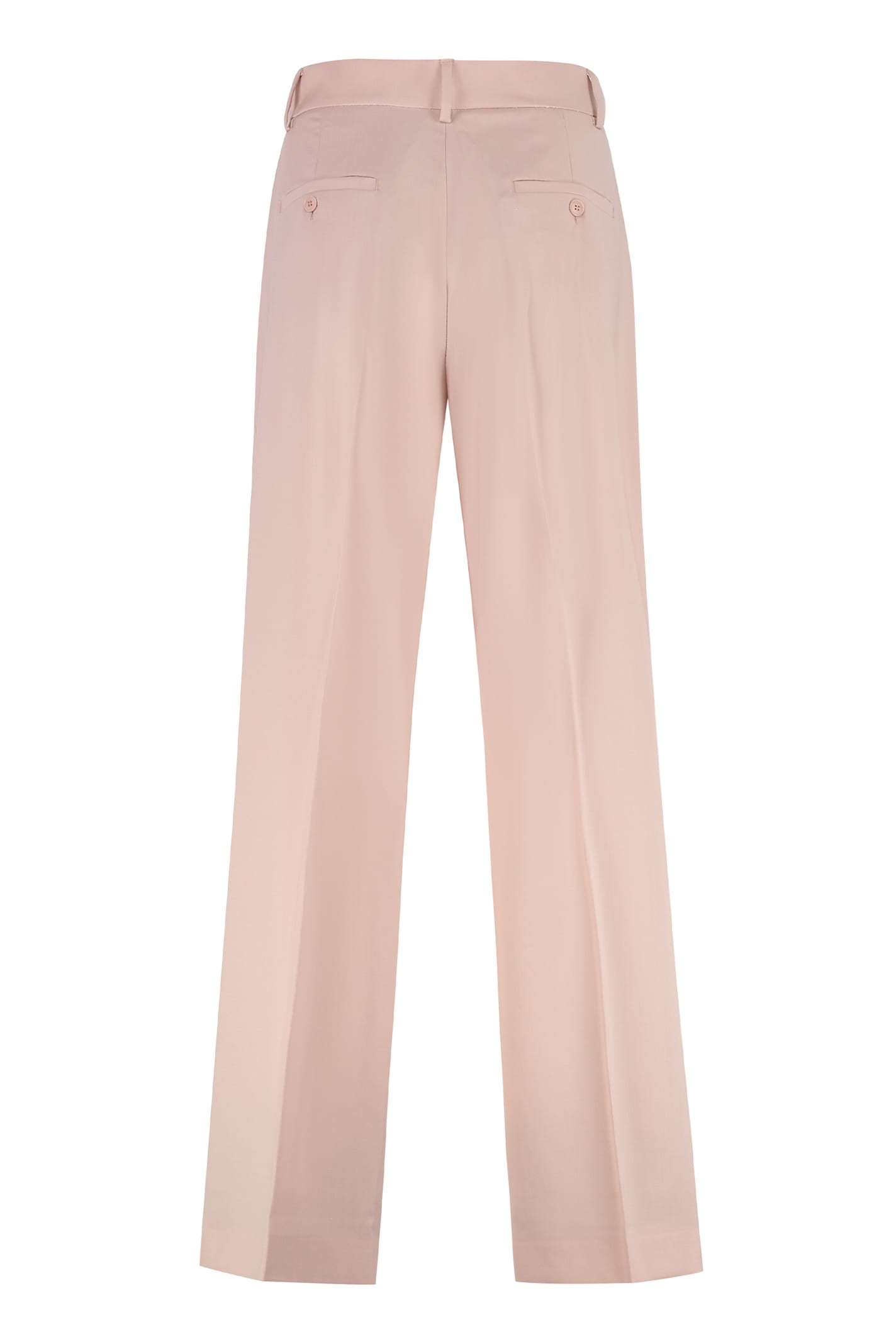 Weekend Max Mara Wide-leg Trousers With Buttoned Back Pockets In Pink