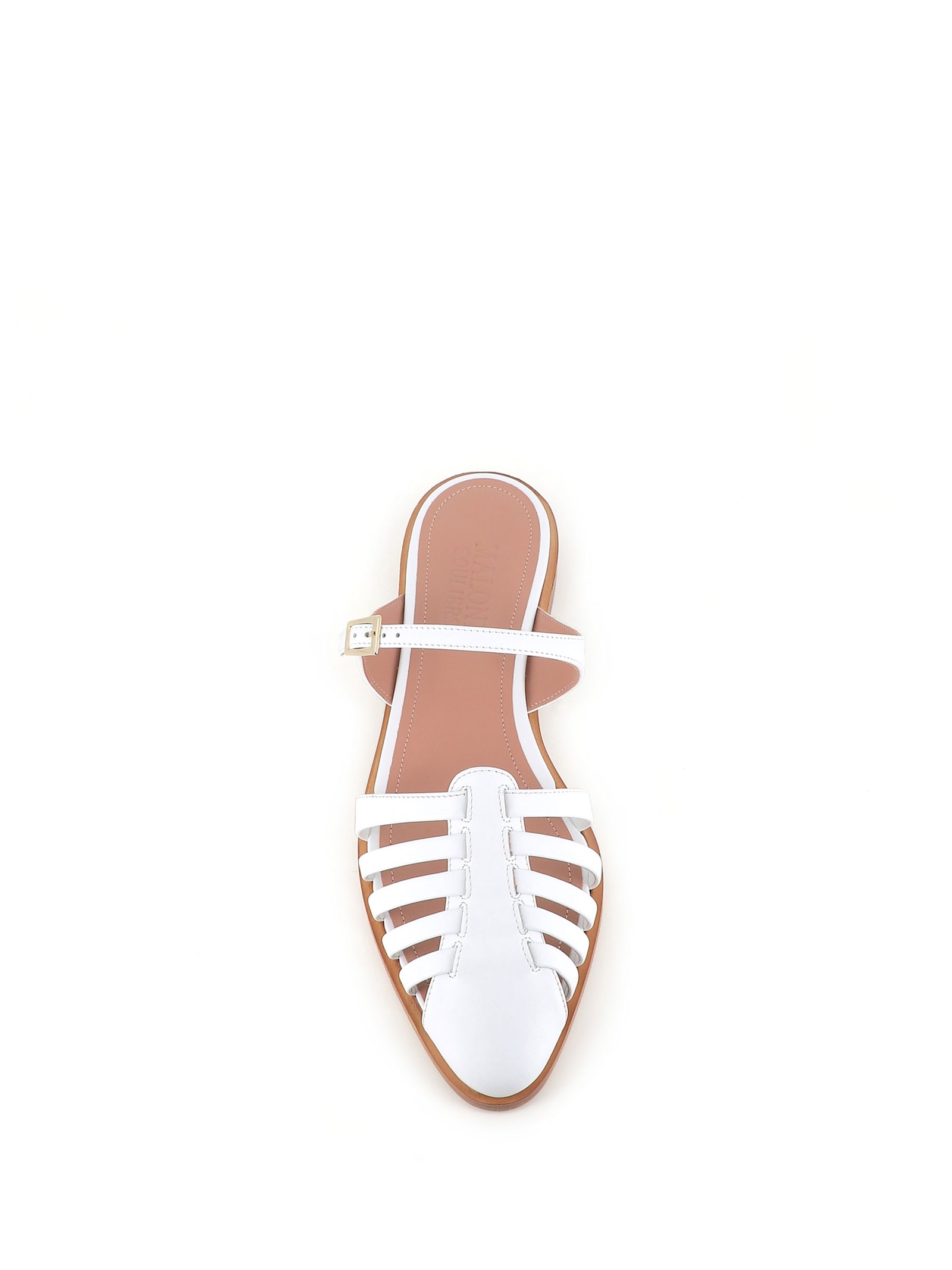 Malone Souliers Eleonora Leather Fisherman Mule Sandals In White