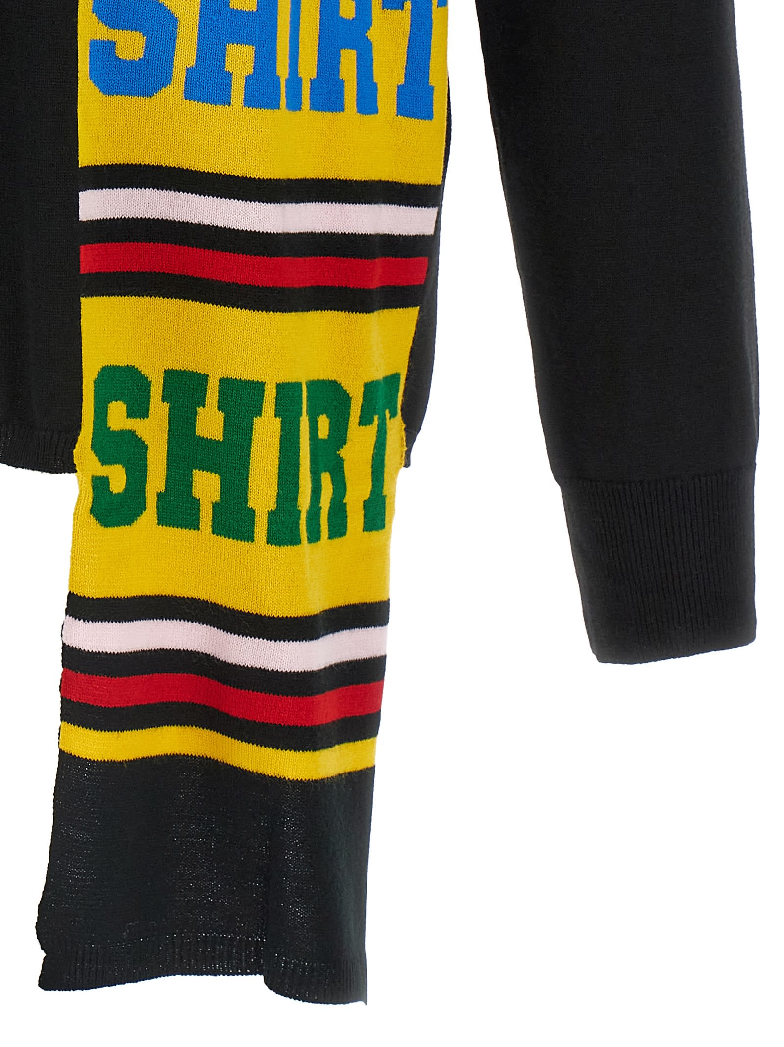 Comme Des Garçons Shirt Intarsia Sweater Sweaters And Cardigans Black In Black