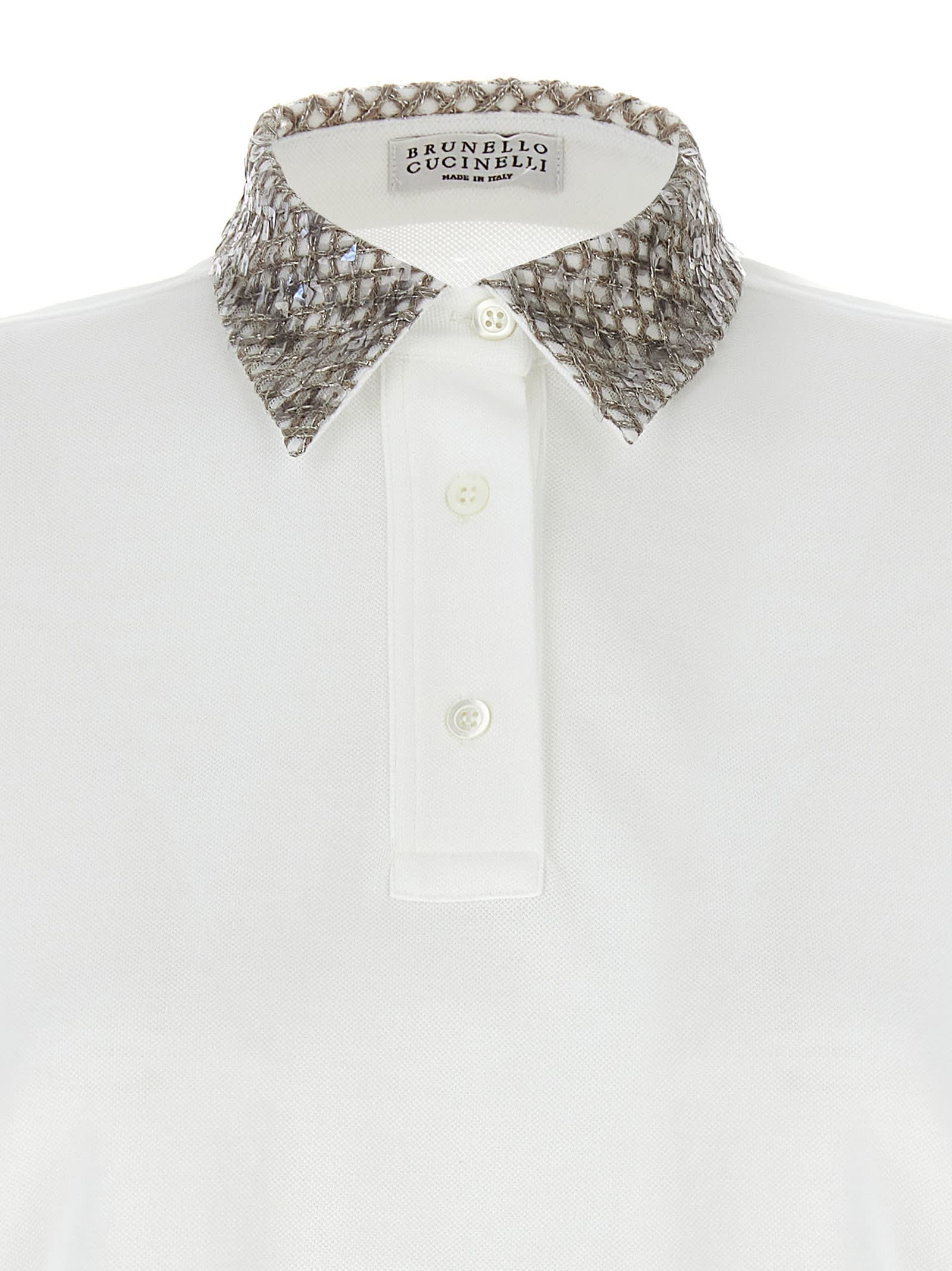 BRUNELLO CUCINELLI SEQUIN POLO SHIRT