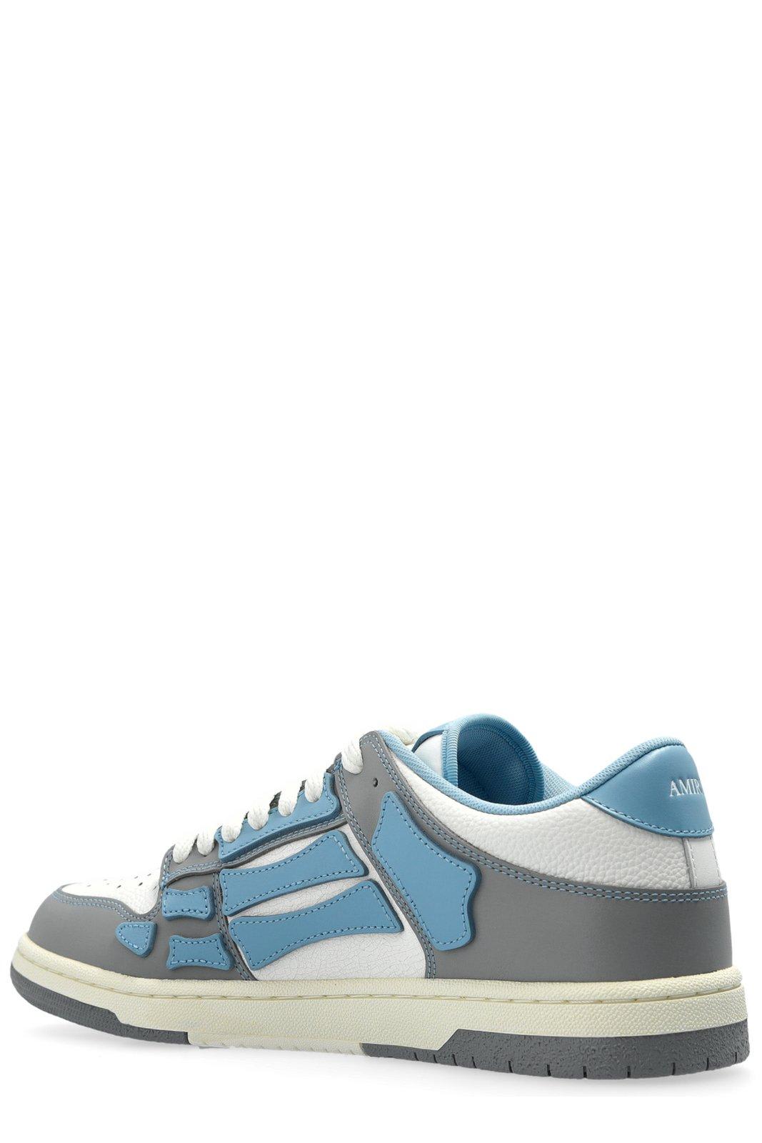 Amiri Varsity Skel Top Low Sneakers Ocean Sky In Denim