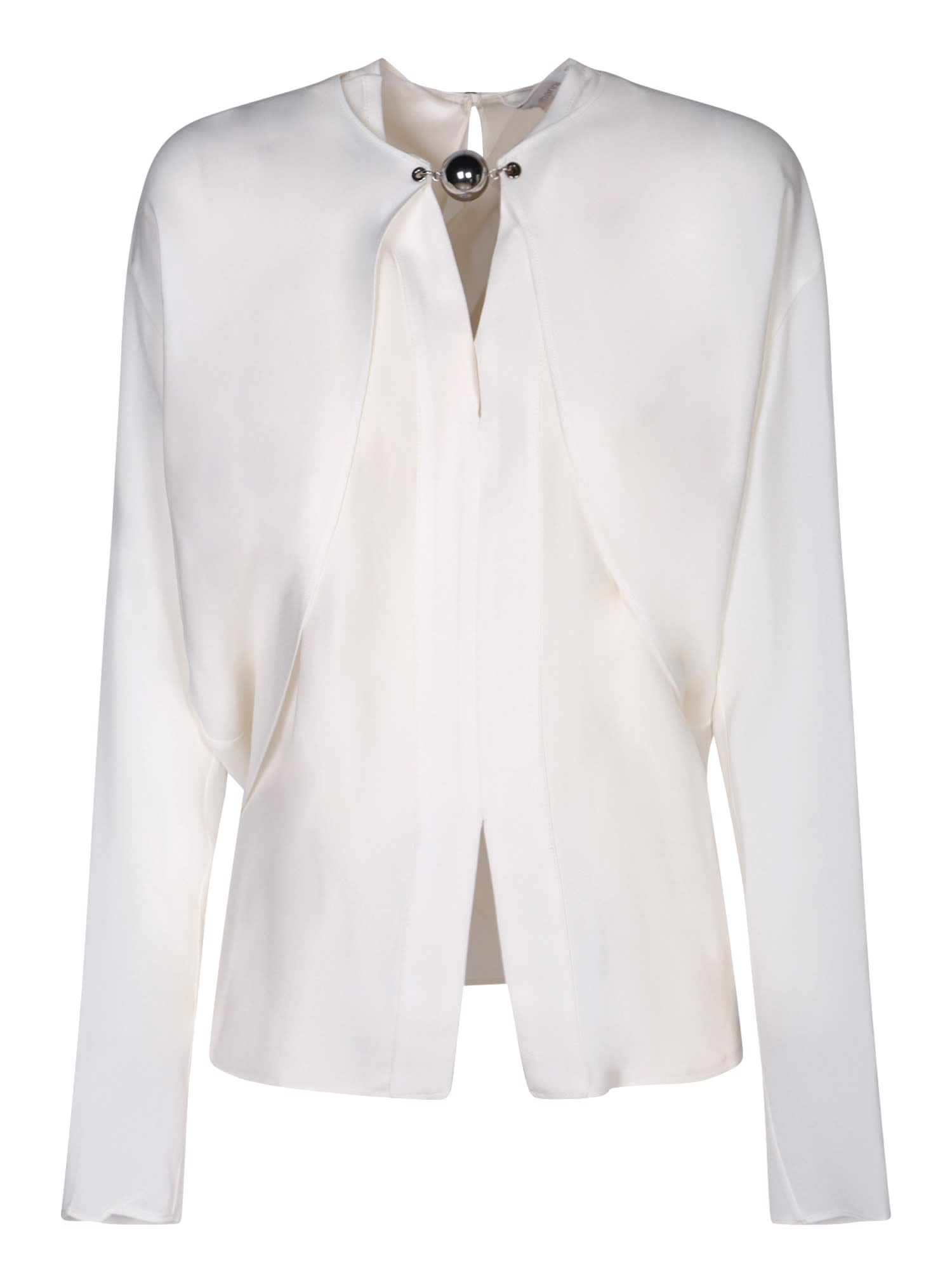 White Crepe Blouse With Detail