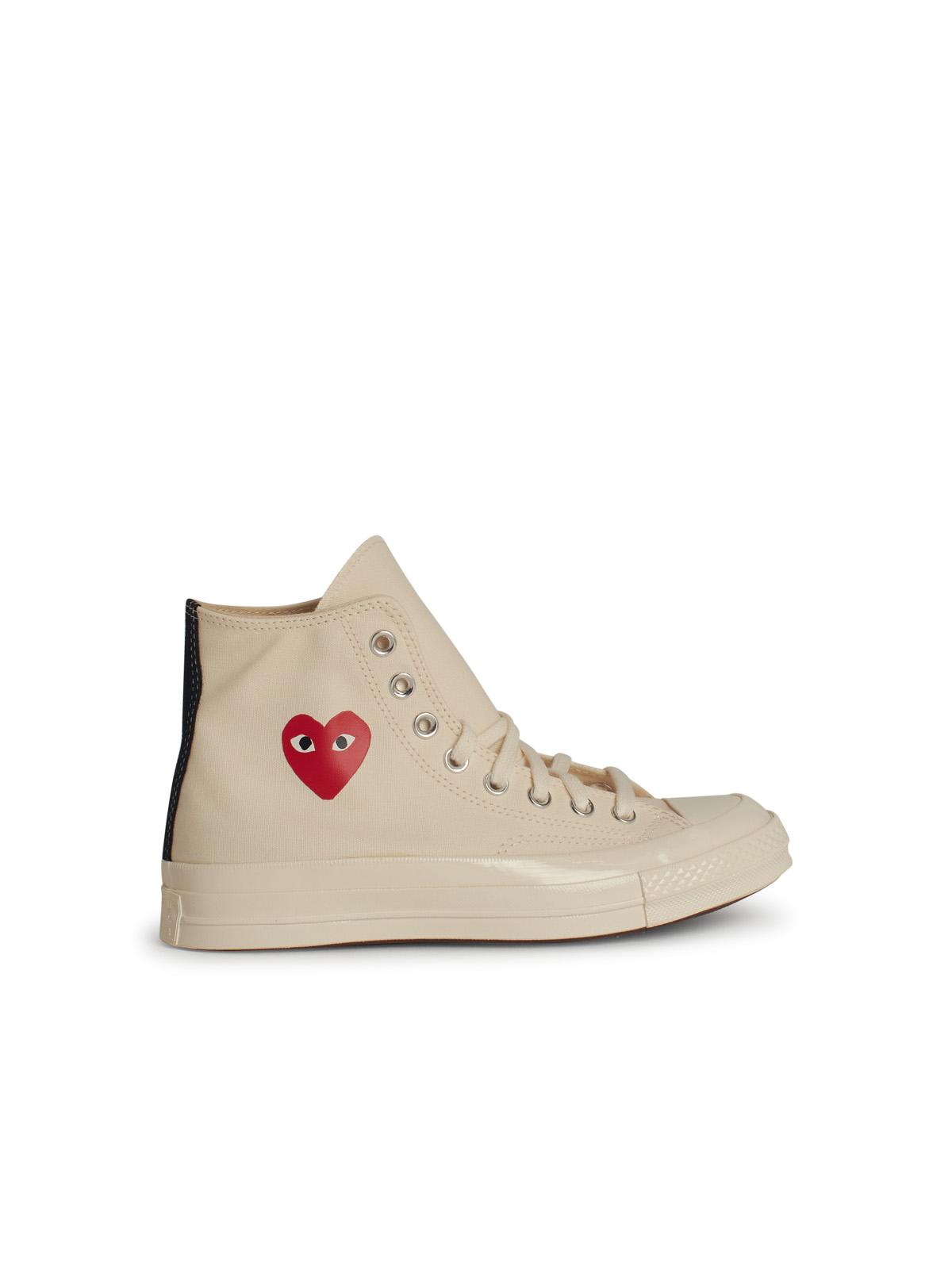 Comme des Garçons Play Beige Tela Sneakers