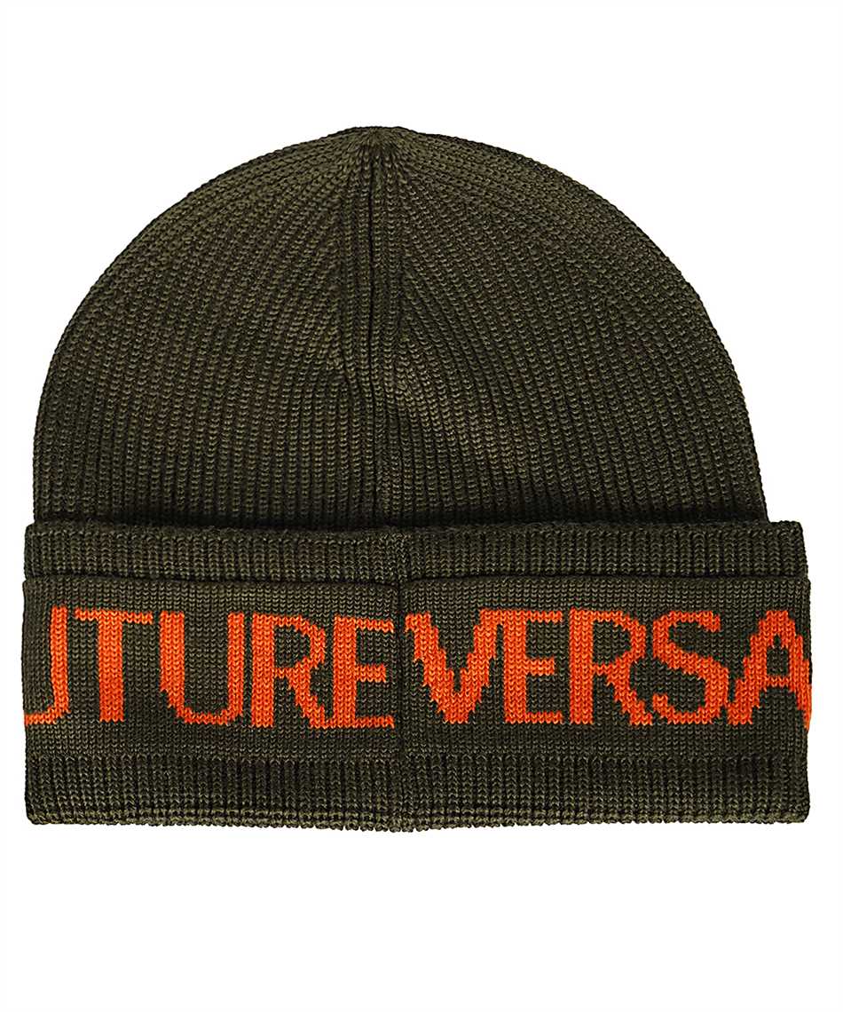 Versace Jeans Couture Logo-embroidered Beanie In Green