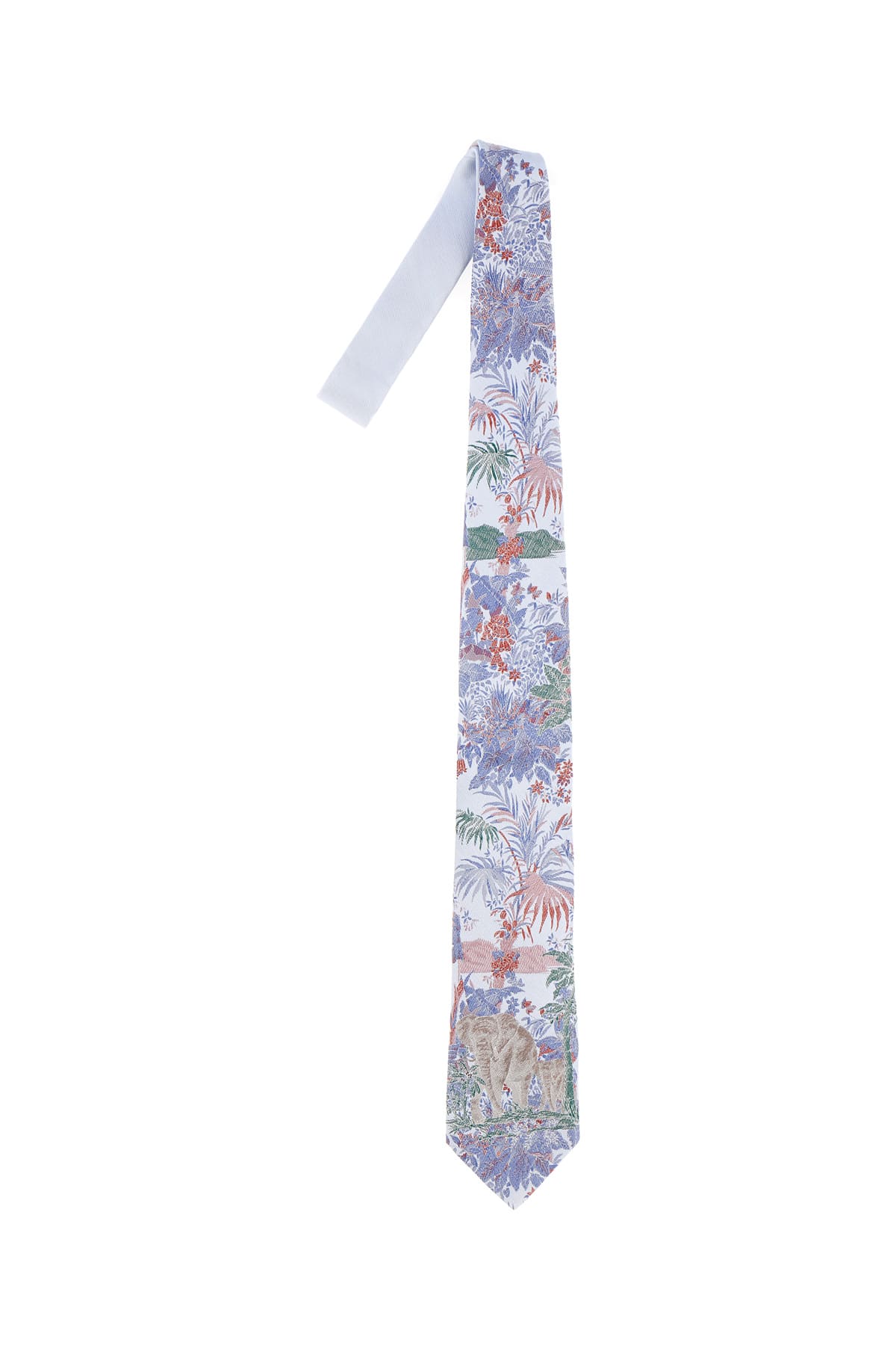 Etro Embroidered Silk Tie In Blue