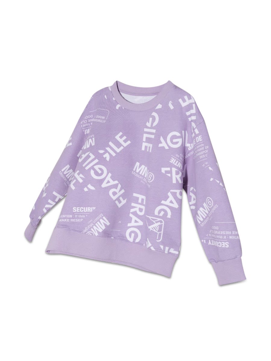 Mm6 Maison Margiela Logo-print Sweatshirt In Lilac