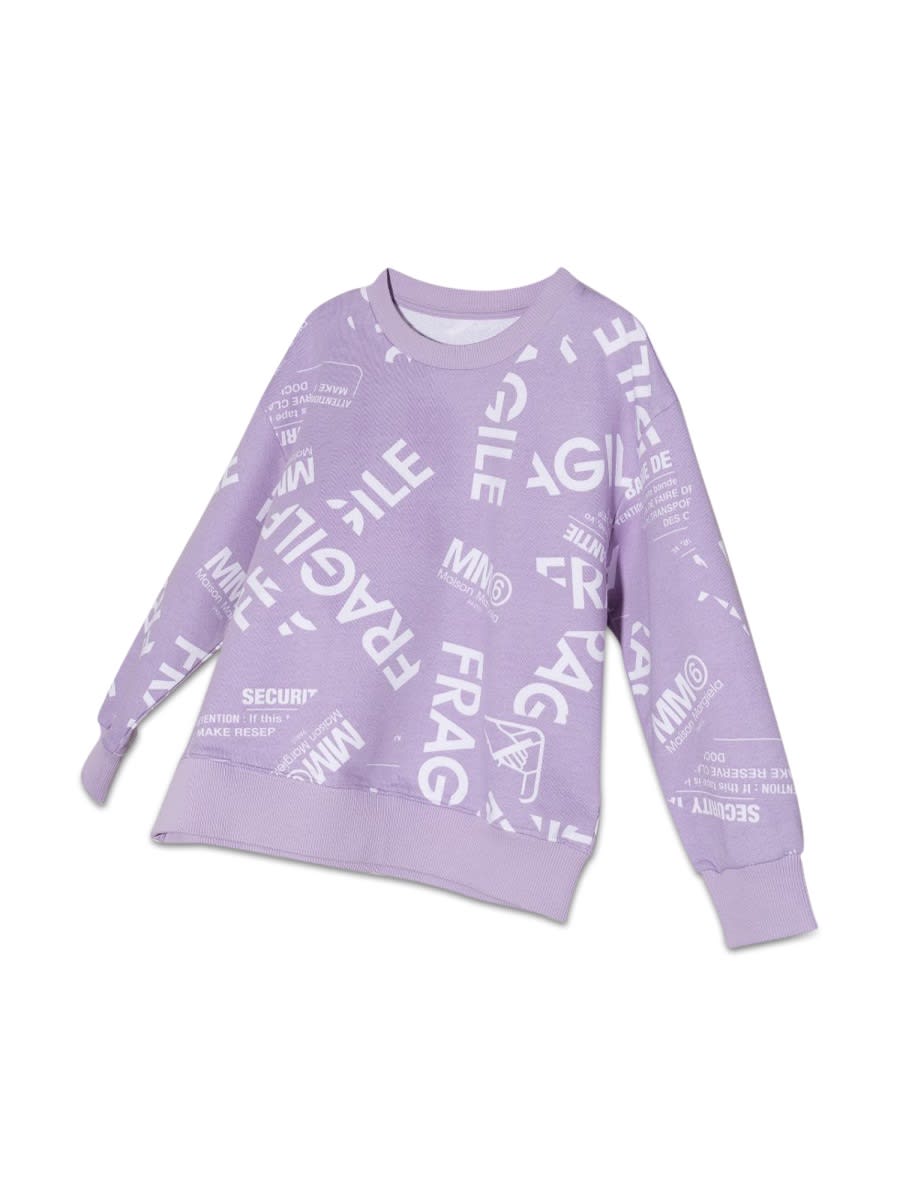 Shop Mm6 Maison Margiela Sweatshirt In Lilac