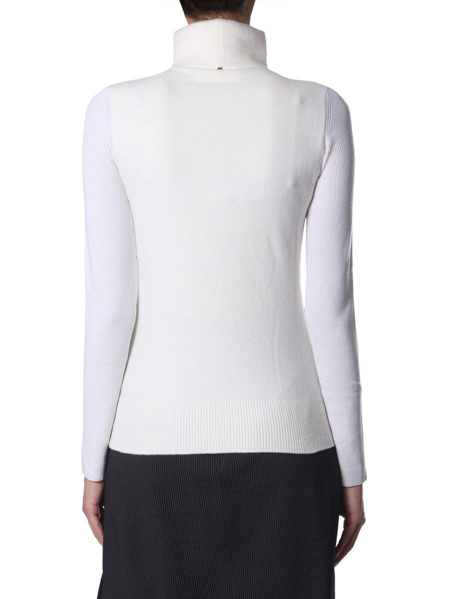 Shop Max Mara Polo Neck Affari Sweater In White