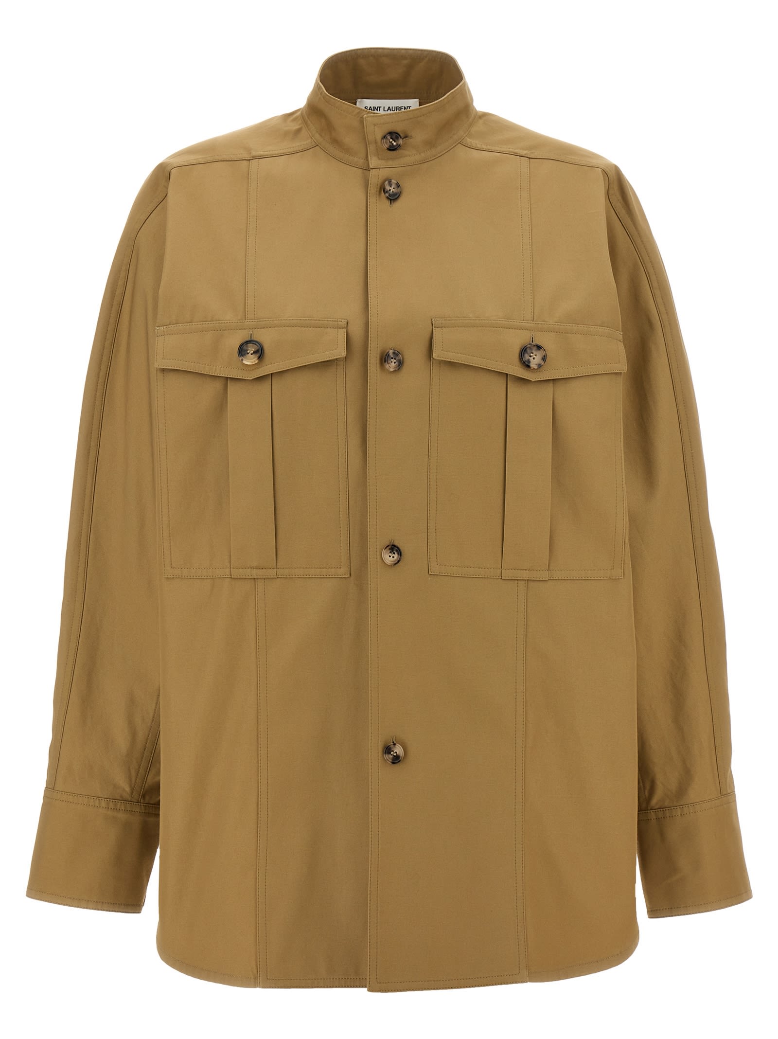 Shop Saint Laurent Saharienne Shirt In Beige