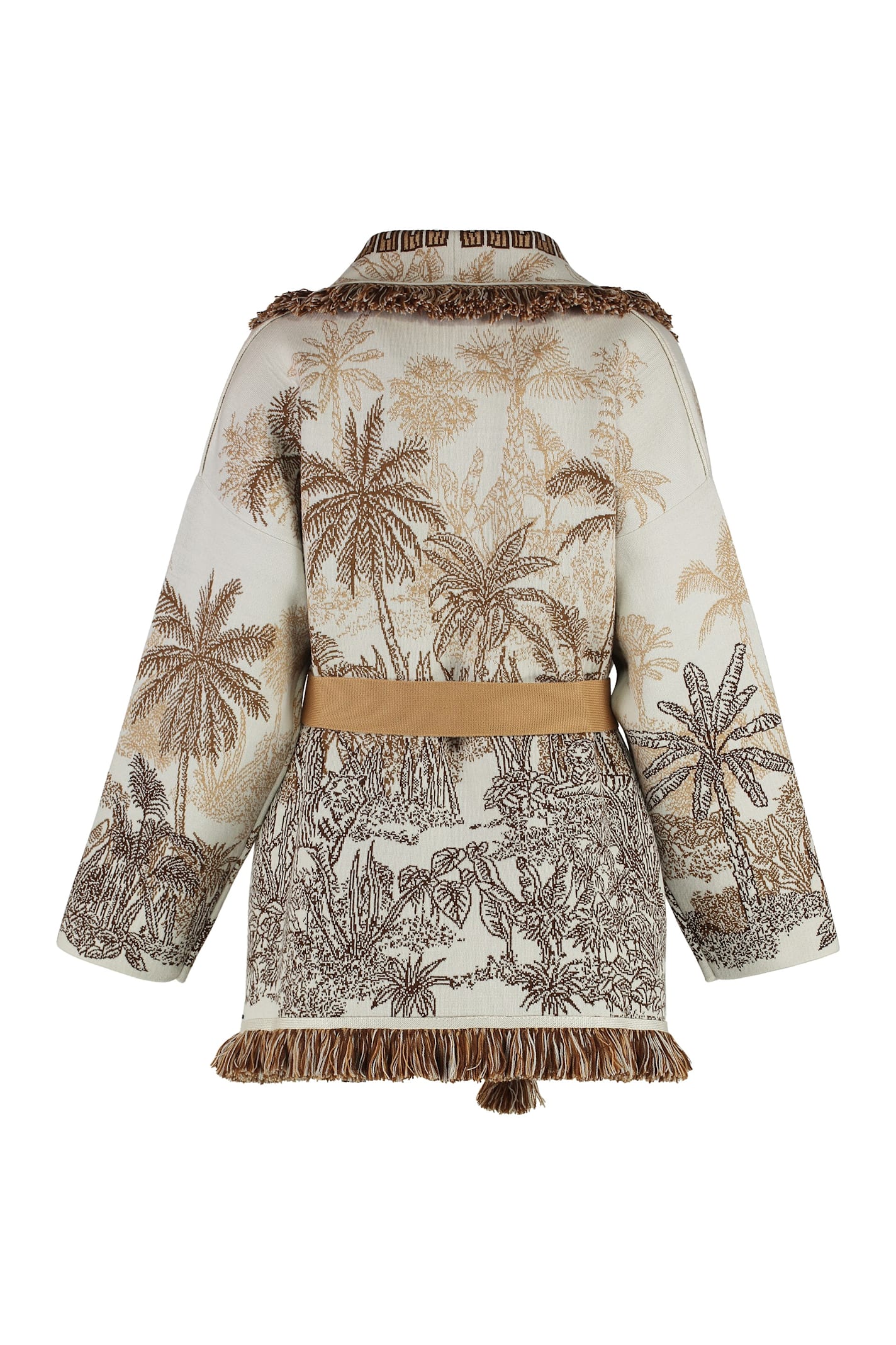 Alanui Jungle Toile De Jouy Wool Blend Cardigan In Multicolor