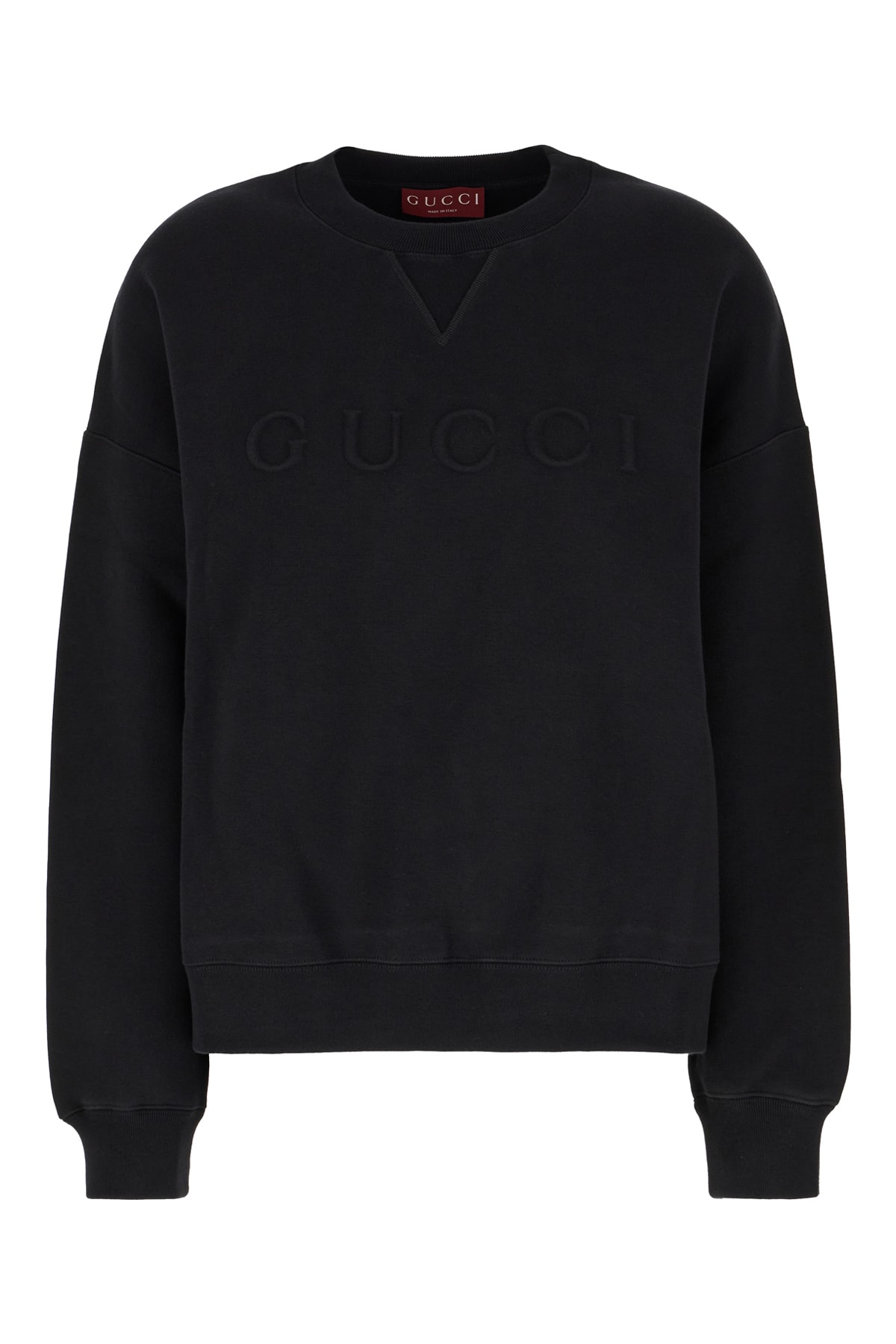 Shop Gucci Black Cotton Blend Oversize Sweatshirt In Nero