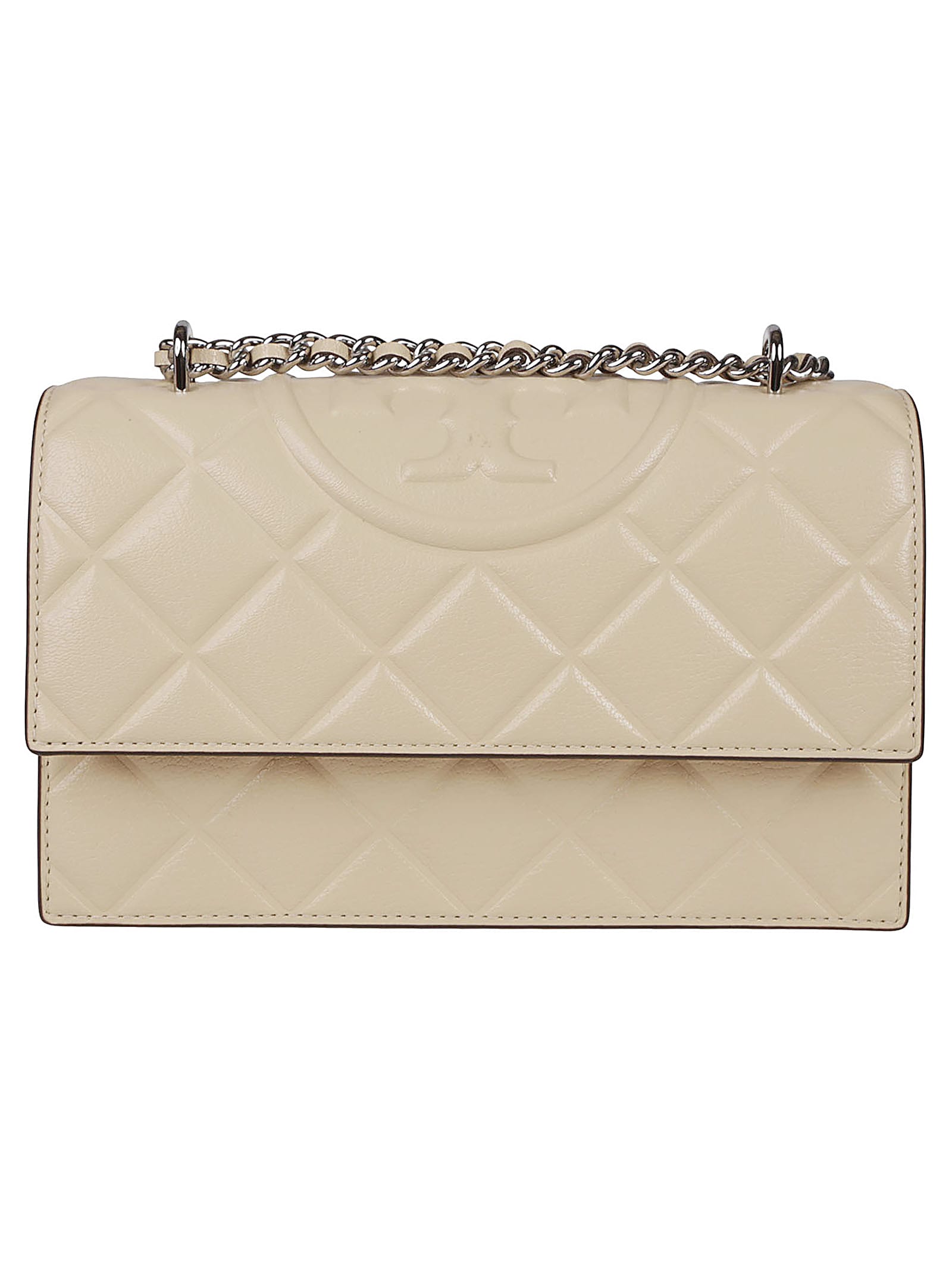 Tory Burch Small Fleming Convertible Shoulder Bag In White
