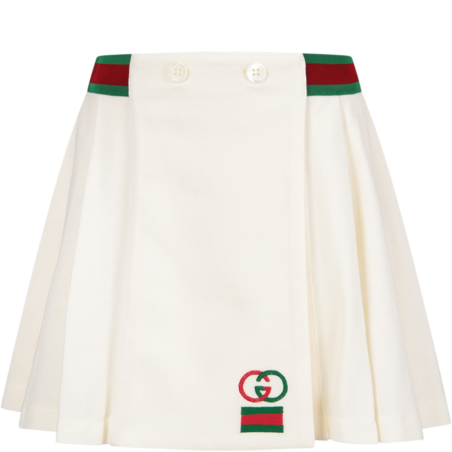 GUCCI IVORY GIRL SKIRT WITH DOUBLE GG,11223642