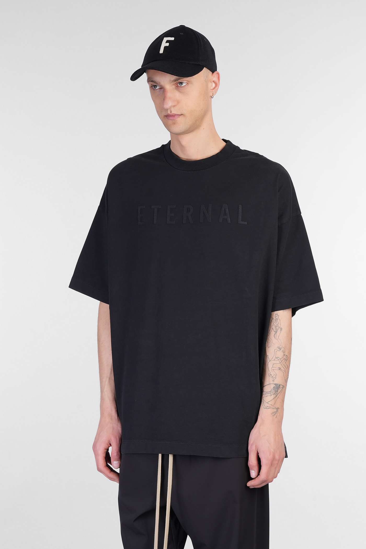 Shop Fear Of God T-shirt In Black Cotton