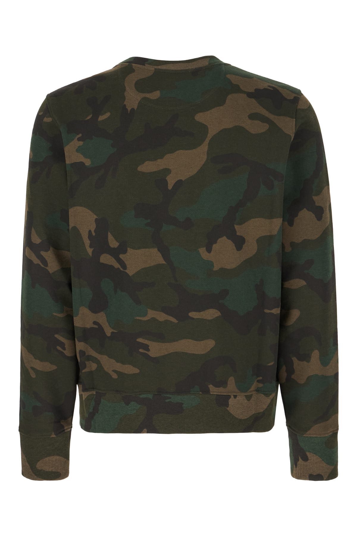 Shop Valentino Printed Cotton Blend Sweatshirt In Camou Army