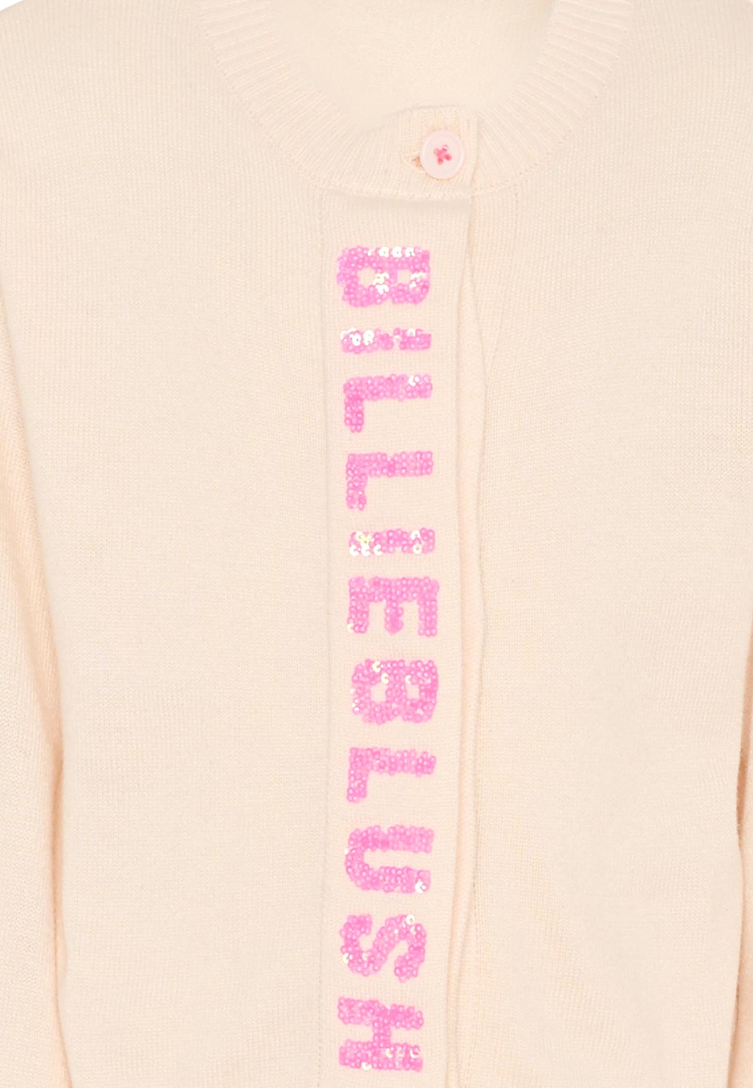 Billieblush Pink Cardigan For Girl With Logo In Pink