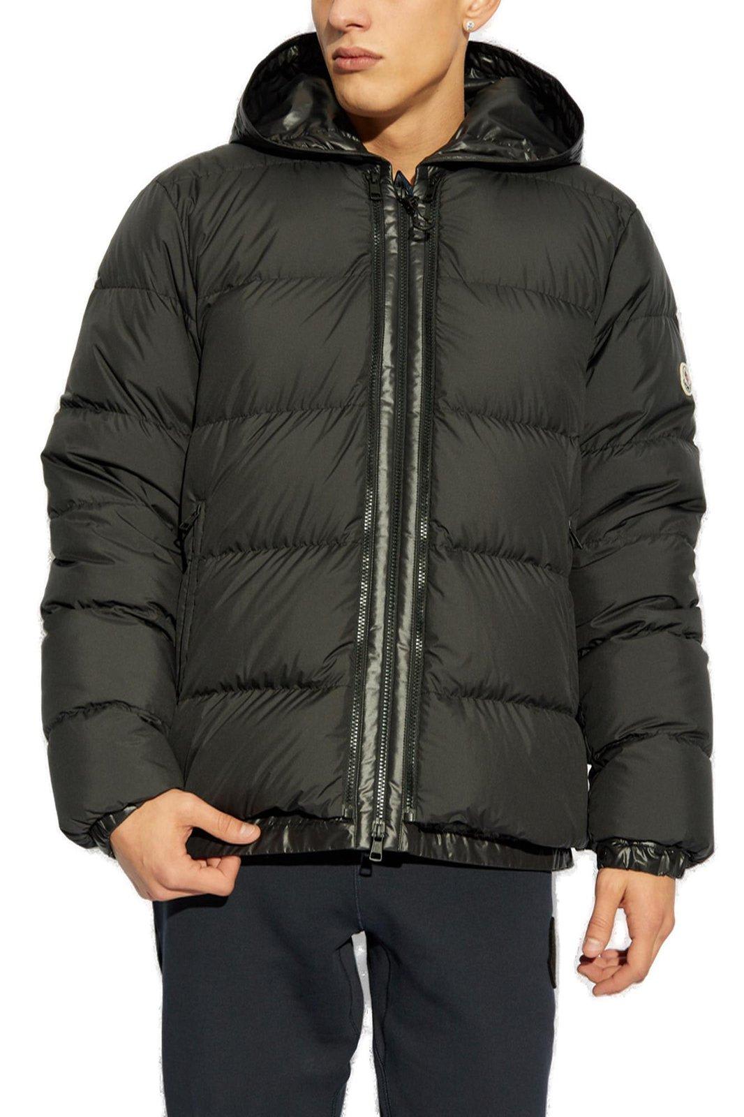 Shop Moncler Zip-up Hooded Puffer Jacket In Black